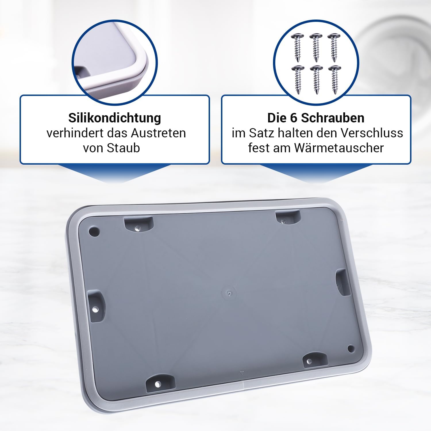 Vioks - Porte de service pour sèche-linge 225x145x6mm, avec 6 vis, accessoire compatible Bosch