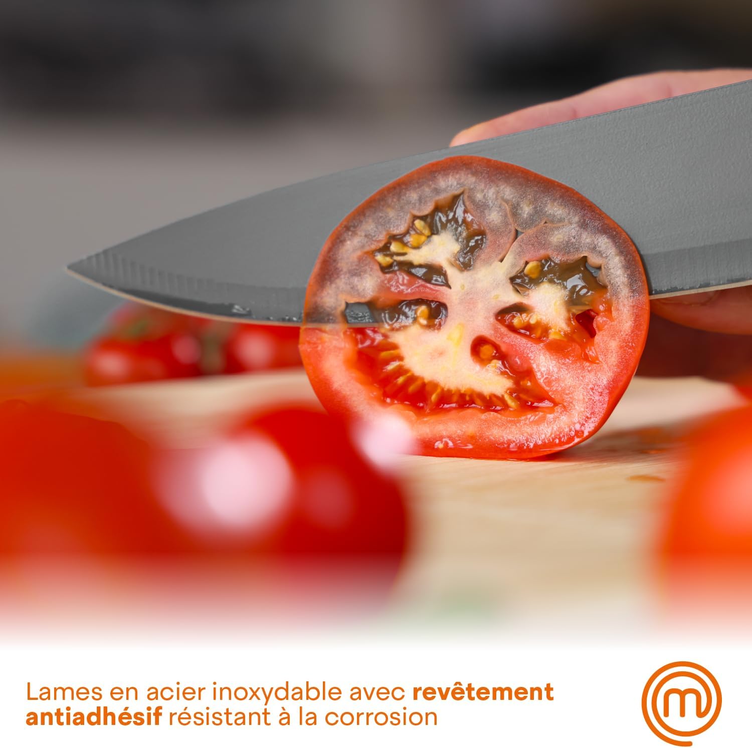 MasterChef - Bloc couteaux cuisine - acier inox - manche ergonomique