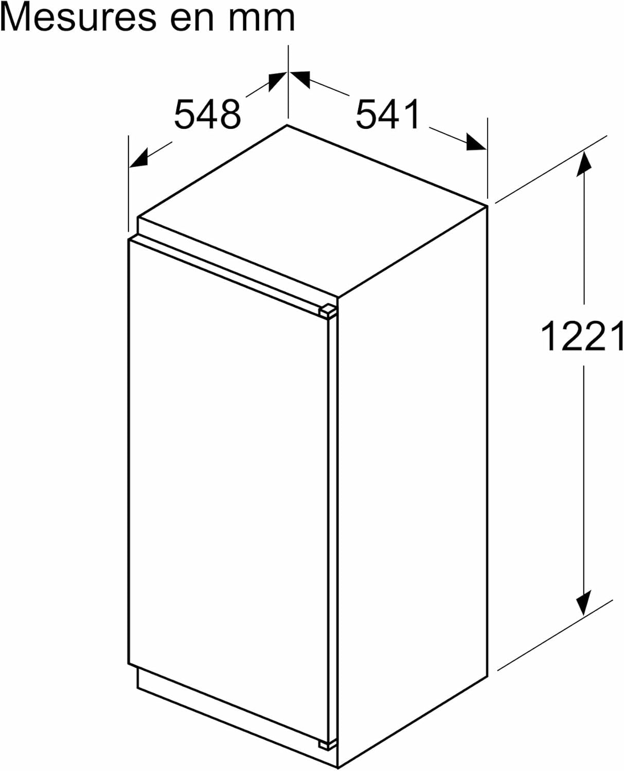 Bosch - KIR41NSE0 Série 2 - 122,1x54,1 cm - réfrigérateur encastrable 204L KIR41NSE0