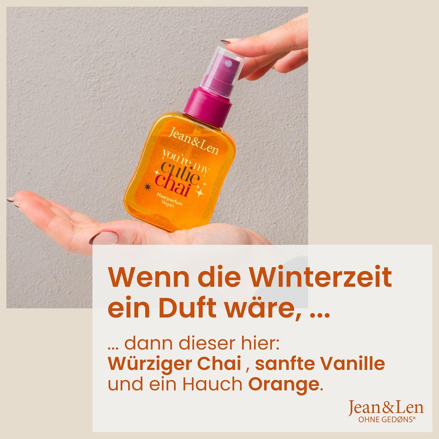Jean & Len - You're My Cutie Chai - 105 ml x2 - parfum chai, vanille, orange, soin cheveux