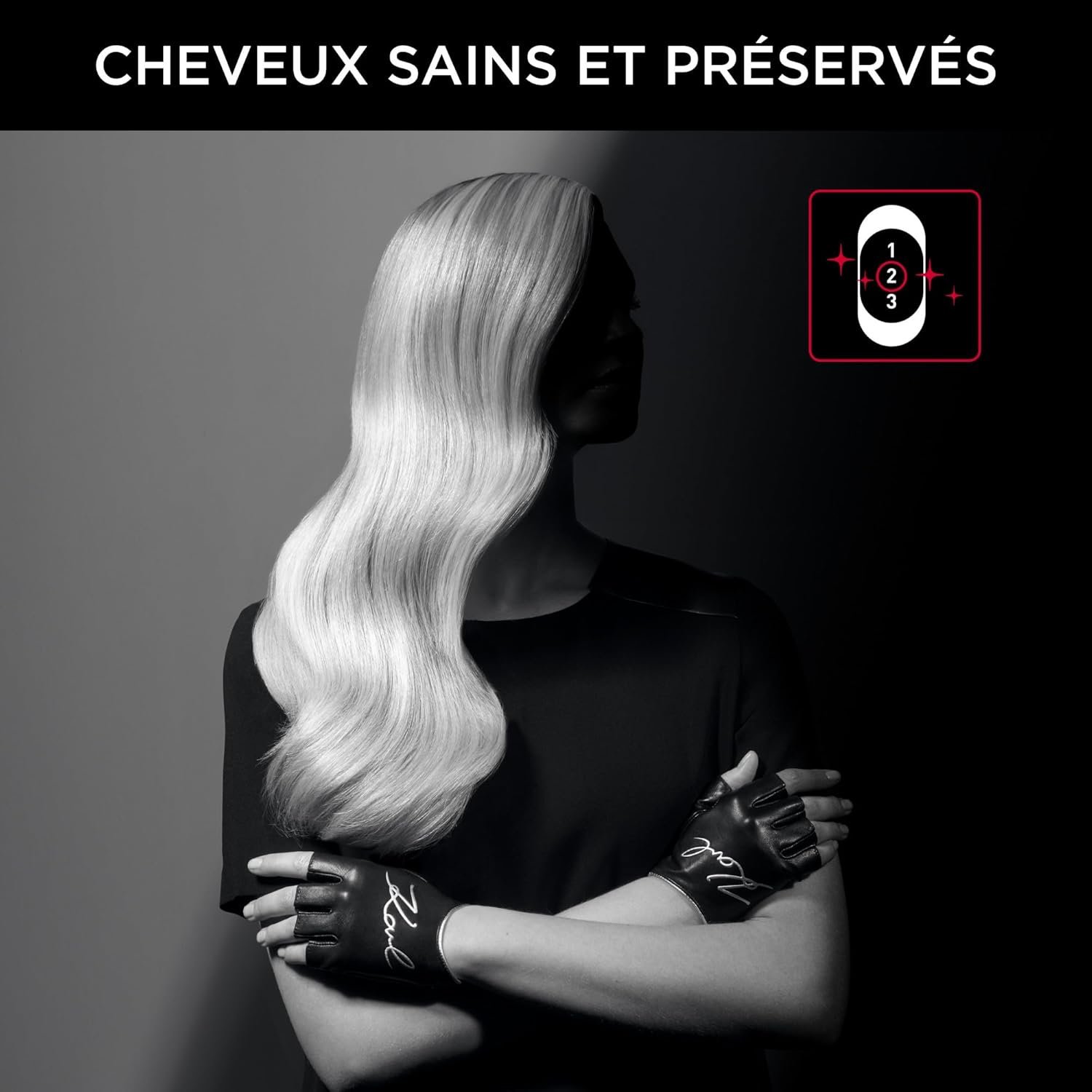 Rowenta - Studio Dry Karl Lagerfeld - sèche-cheveux compact - 6 vitesses/températures, technologie Effiwatts - CV581LF0