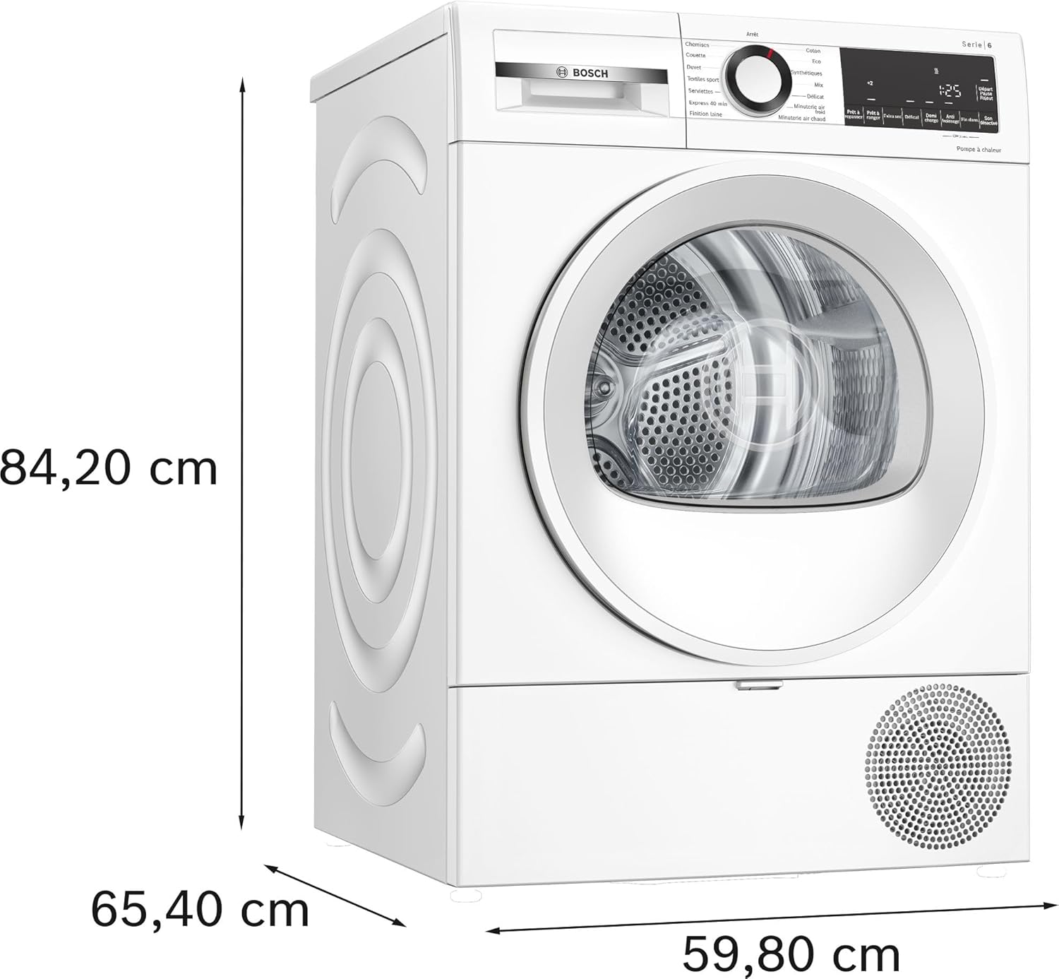 Bosch - Sèche-linge Série 6 - 9 kg, pompe à chaleur, blanc - WQG1420DFR