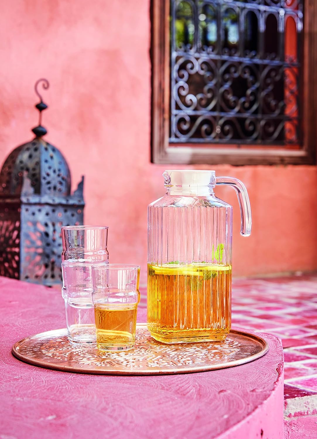 Luminarc - Quadro (Arcoroc) - 1,7L - pichet réfrigérateur, couvercle blanc, lot de 2