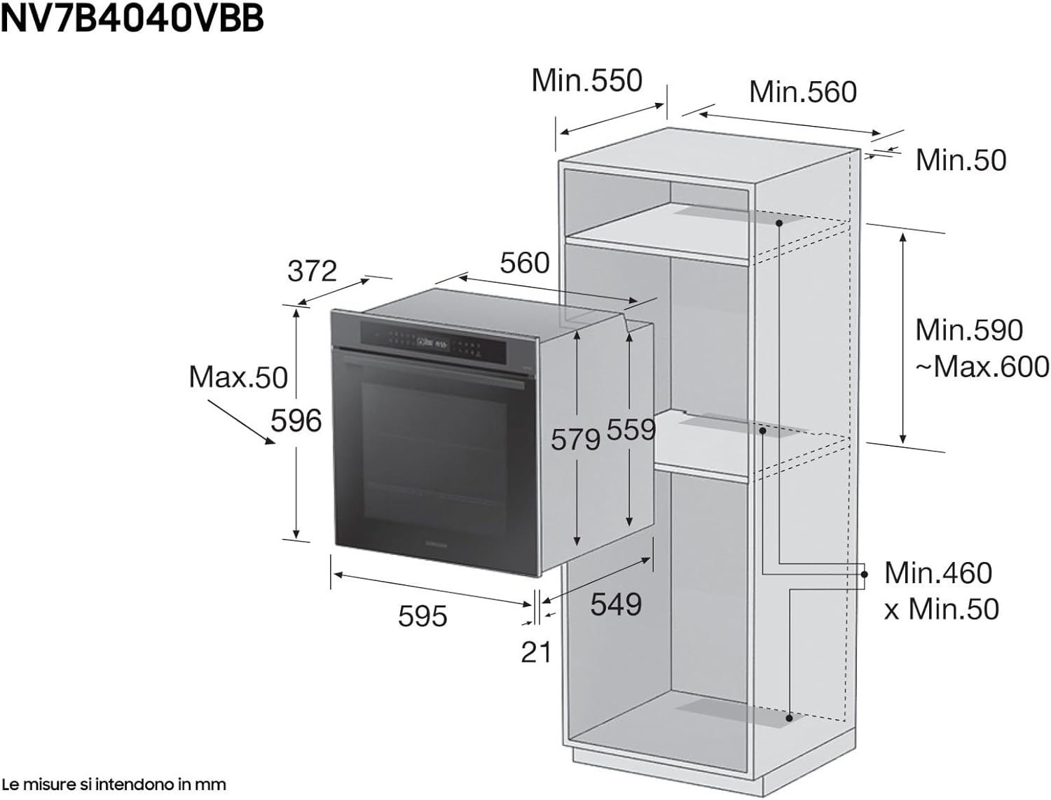Samsung - Four série NV7000 - 76L, multifonction, classe A+, noir - NV7B4040VBB