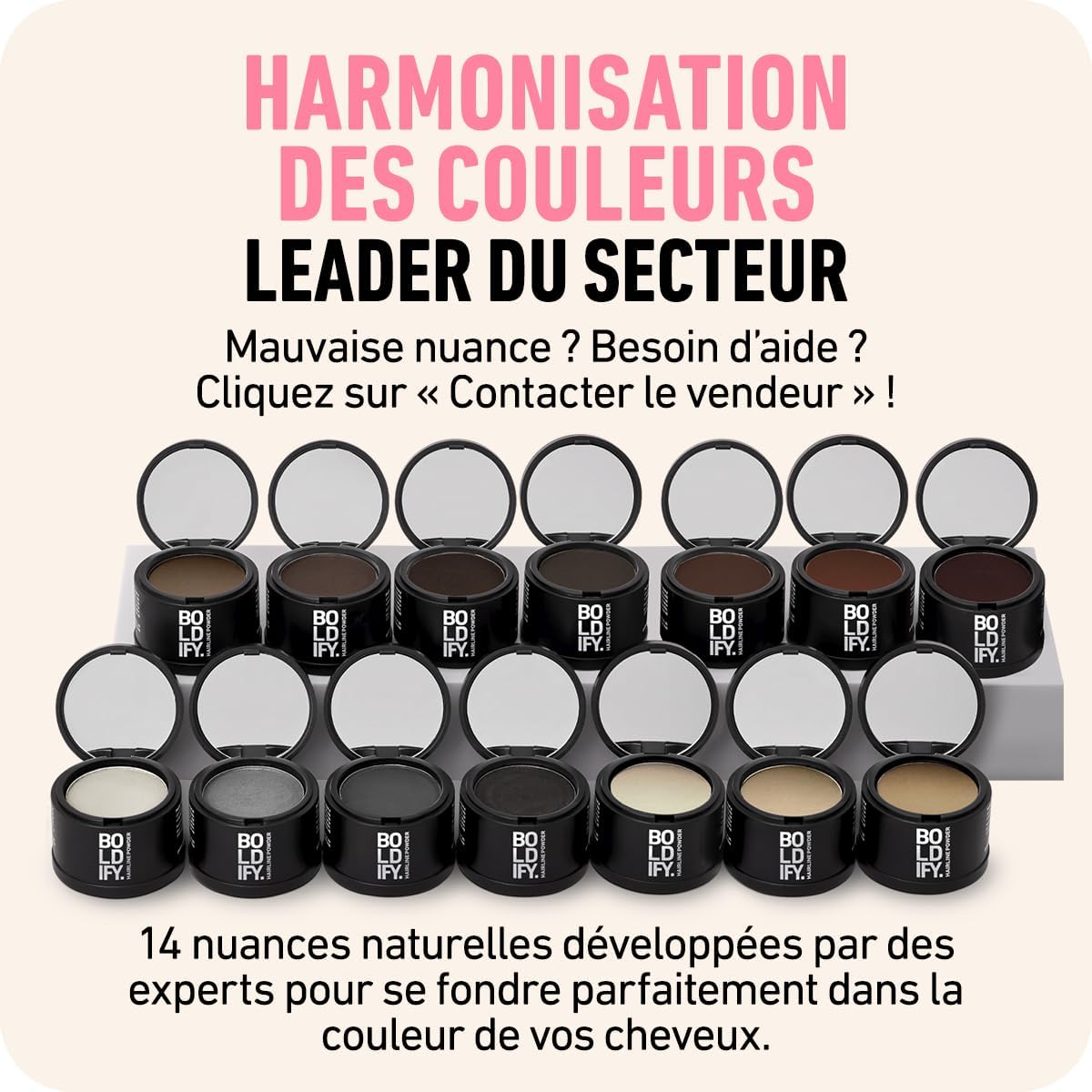 BOLDIFY - Poudre de racines 10g - couvre cheveux gris, blond foncé