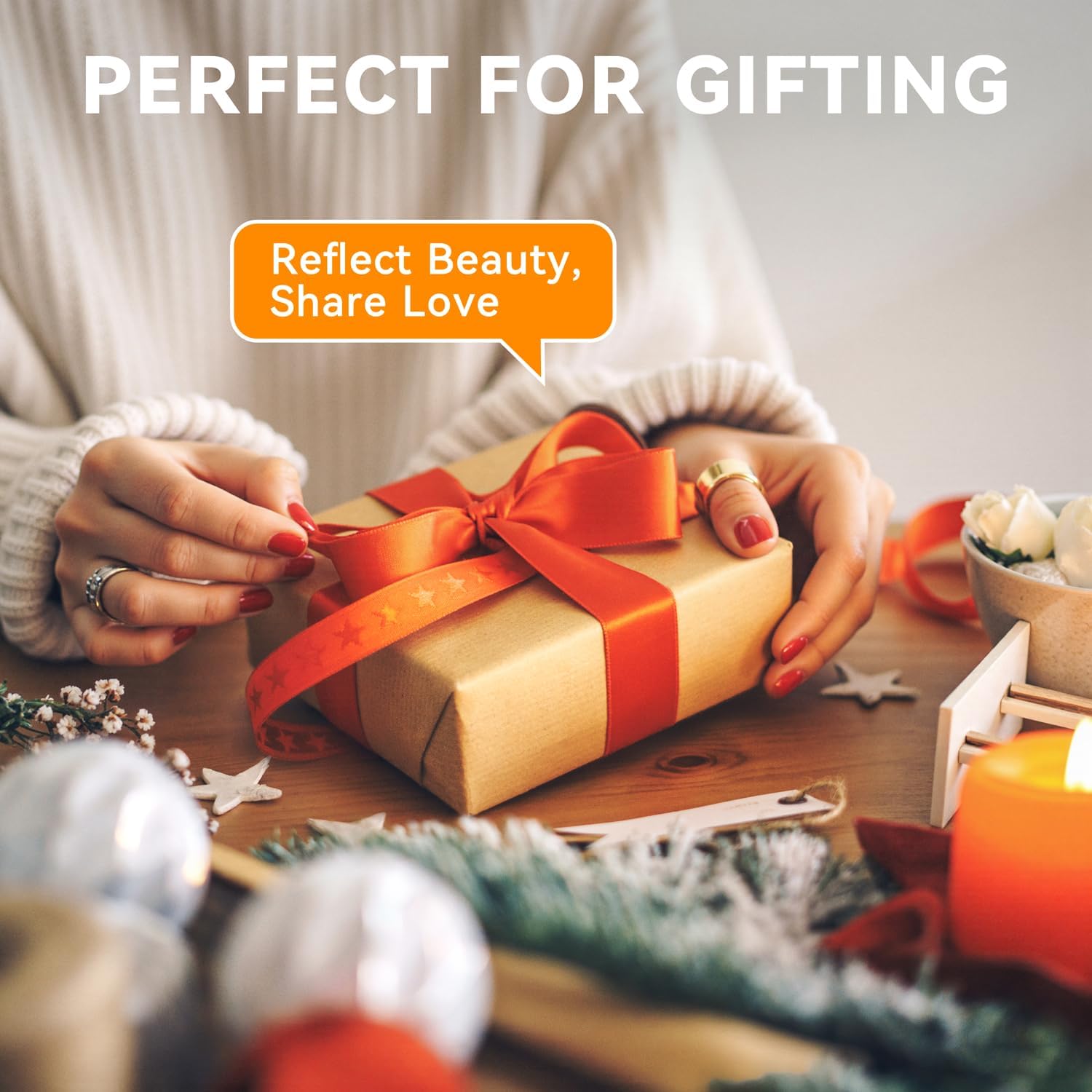 Auxmir - Miroir maquillage LED USB, écran tactile, 3 lumières, compact