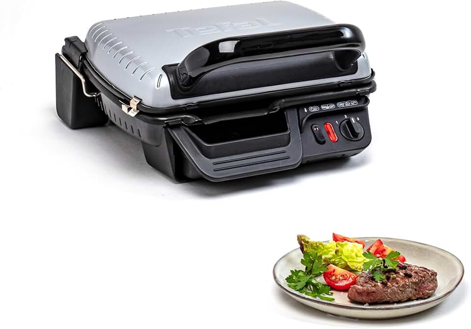 Tefal - Ultra Compact série - grill électrique 2000W, plaques lave-vaisselle, bac récupérateur jus - GC305012