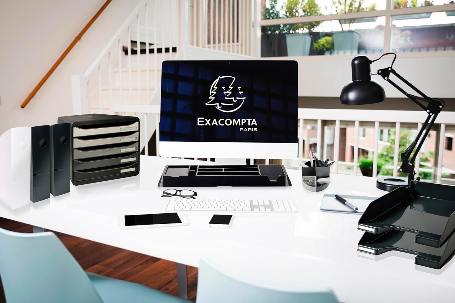 Exacompta - corbeilles à papier ECOBIN - 15L - gris opaque, poignée - 45306D