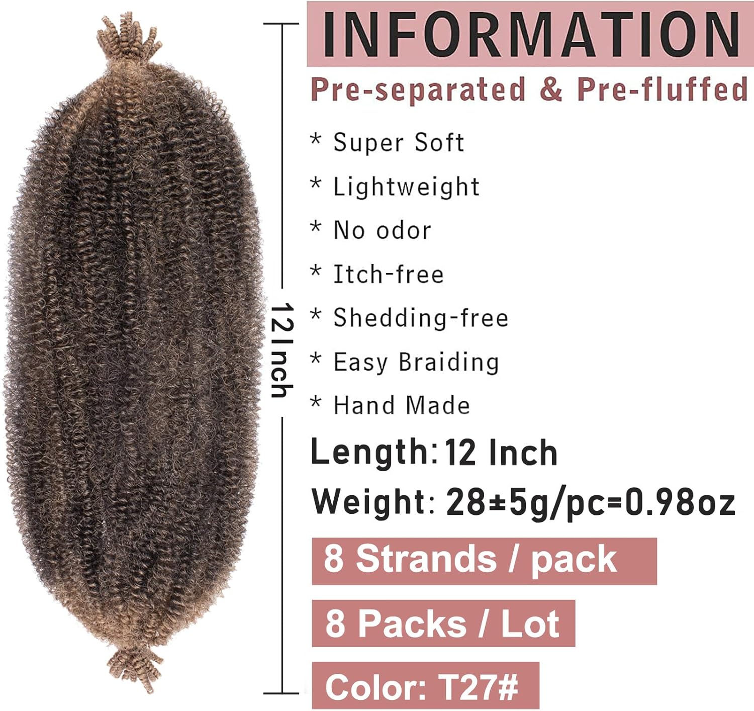 Xtrend - Marley Twist - 30,5 cm - extensions synthétiques afro pré-séparées