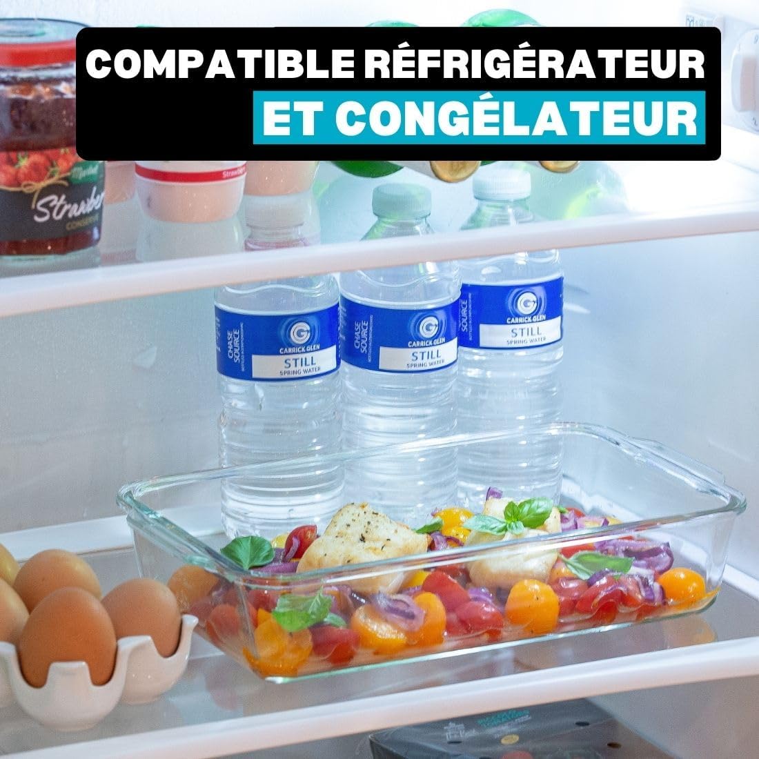Igluu - Plat à lasagnes borosilicate 2,2L - lot de 3 - hermétique