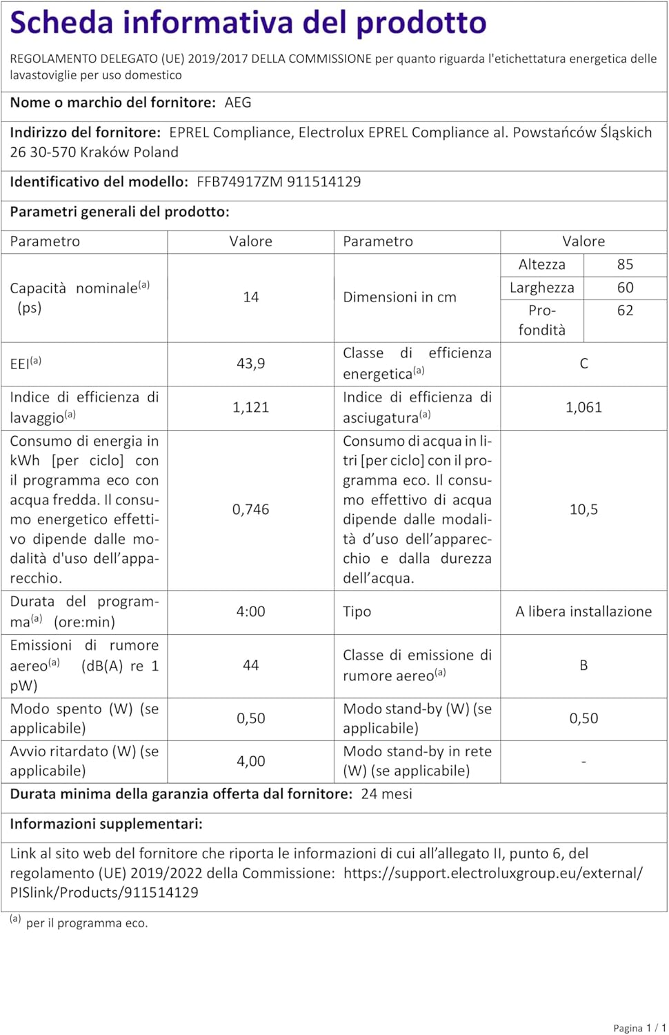 AEG - lave-vaisselle 60 cm, 14 couverts, AirDry, MaxiFlex, inox - FFB74917ZM