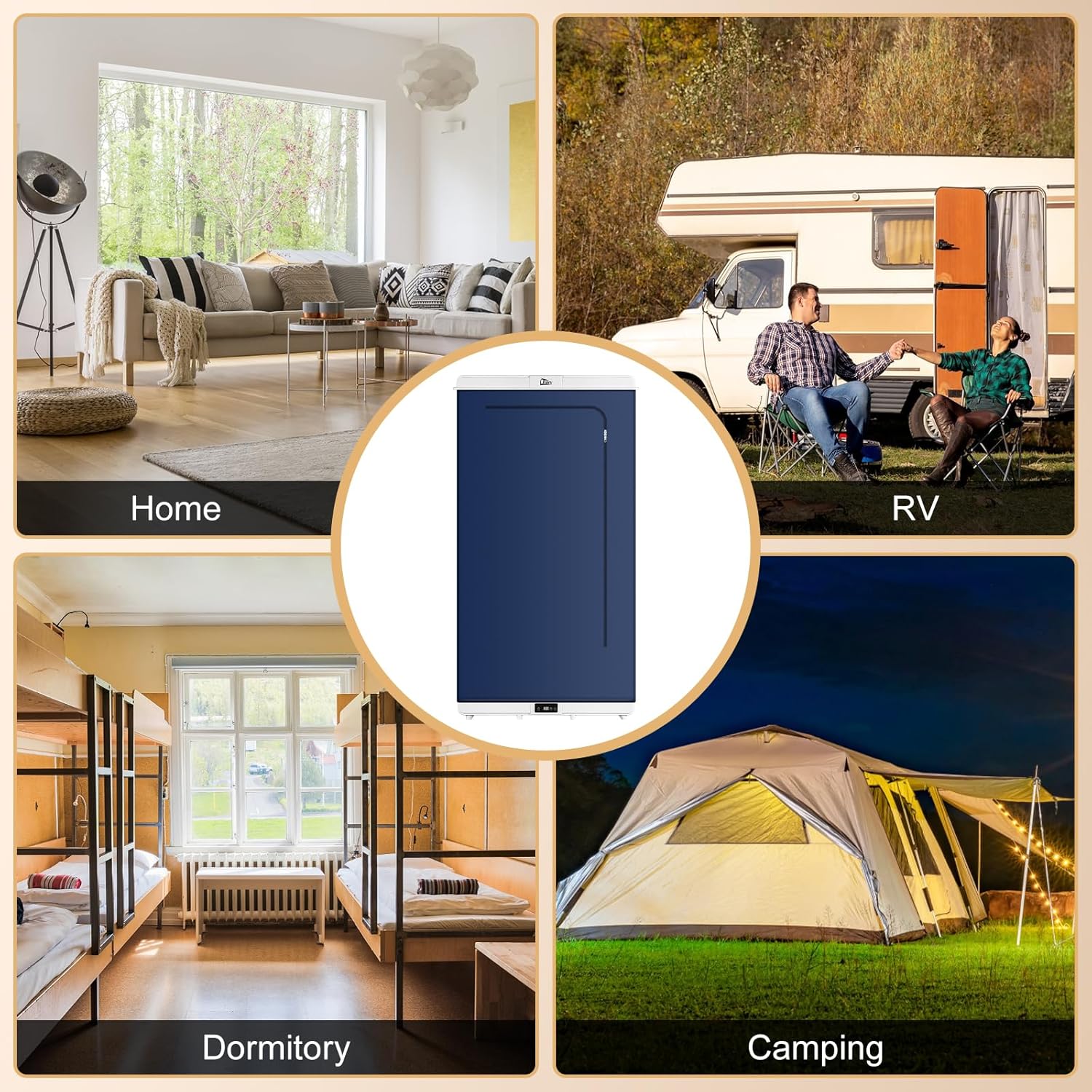 Sèche-linge électrique portable, 1500W, amovible, minuterie, compact