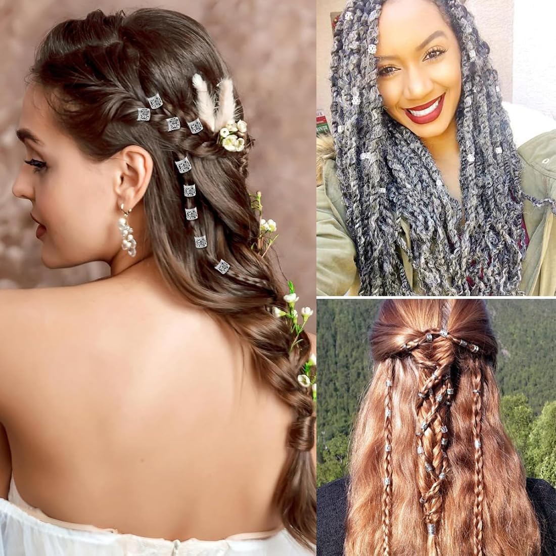 Bijoux Cheveux Tresse - accessoires tresses 40pcs - idéal hommes femmes