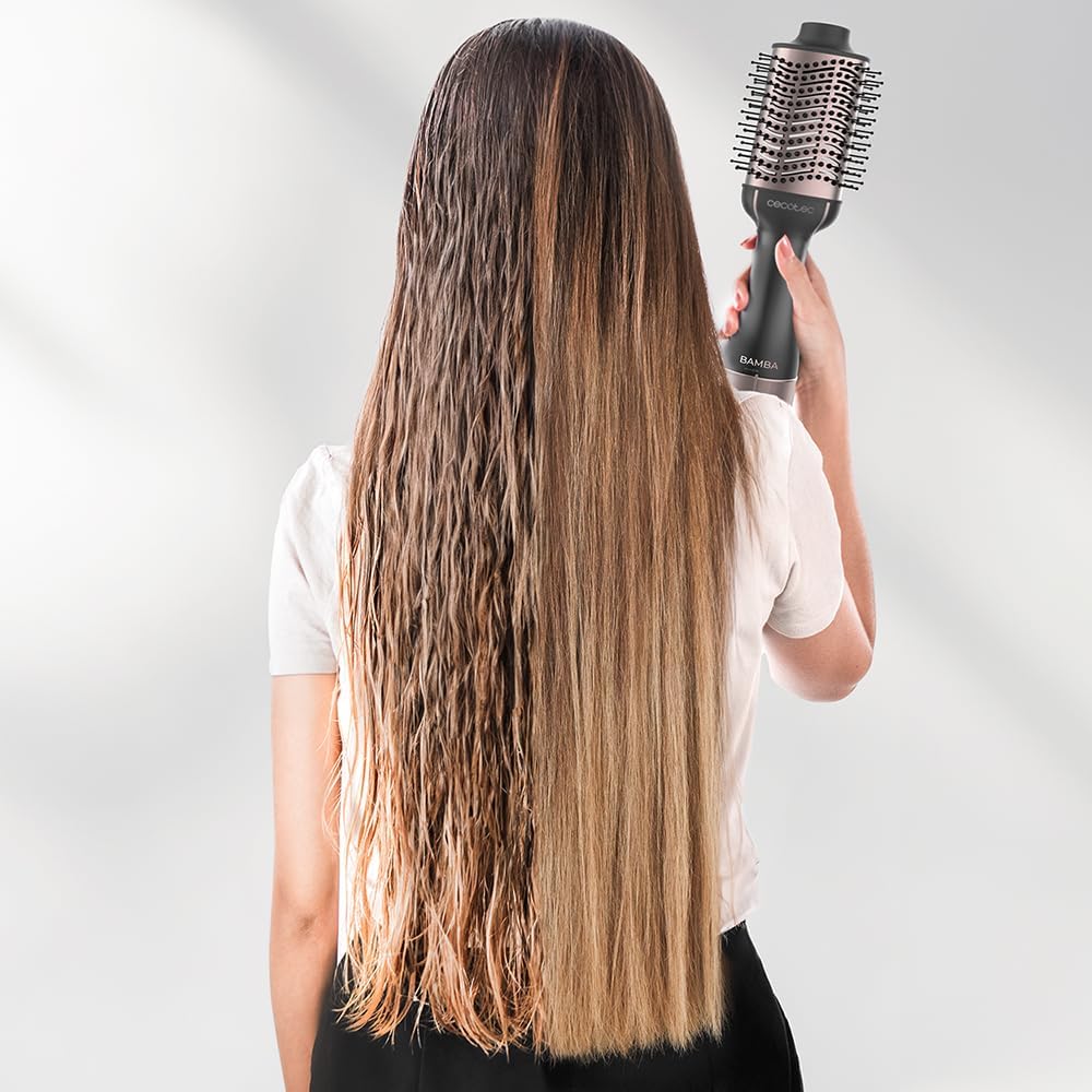 Cecotec - Bamba CeramicCare Single - 1200W - Brosse 2en1, 3 températures, air froid