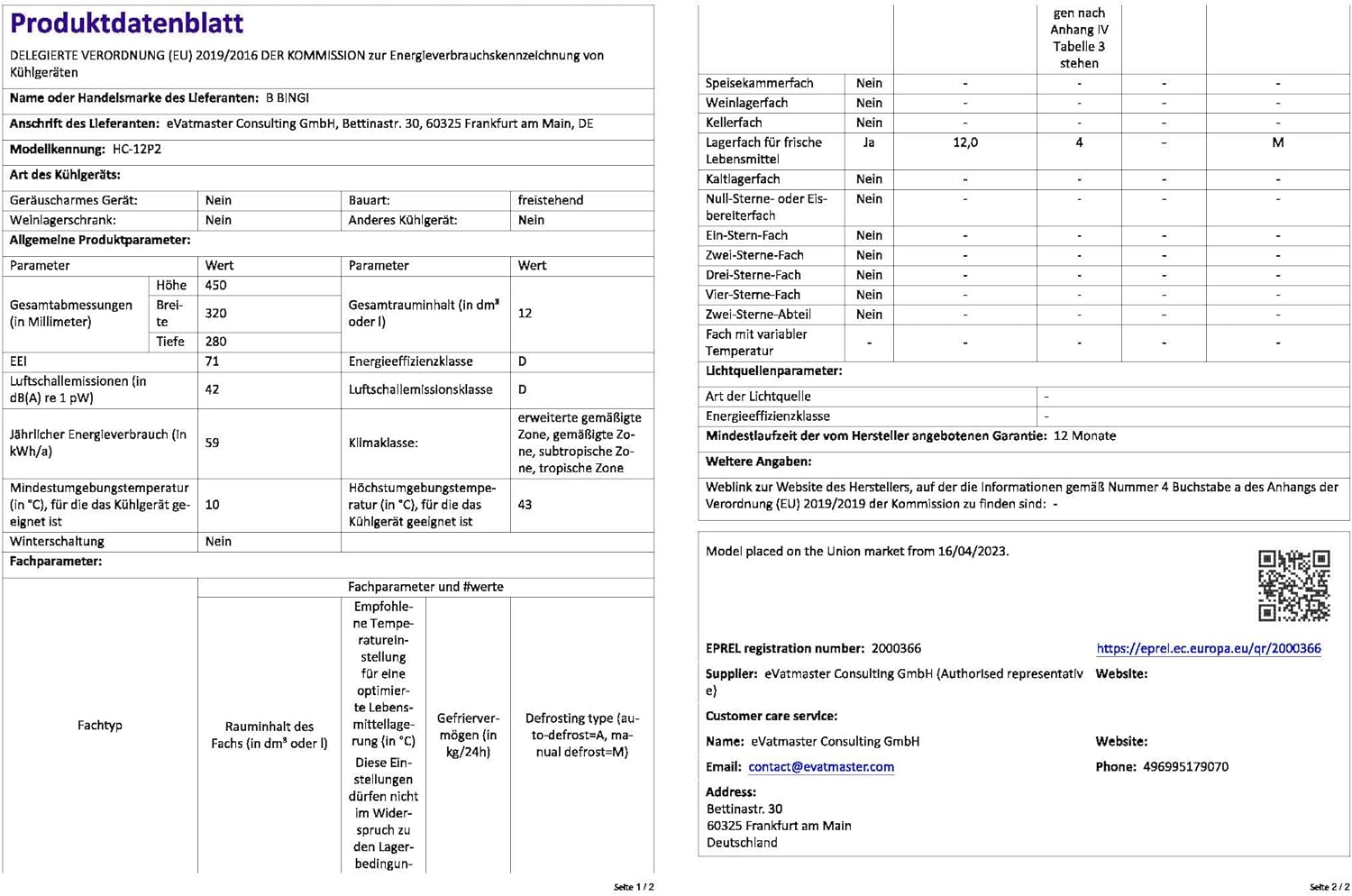 BINGI - compresseur glacière portable 12,8L, 12/24V CC, 230V AC