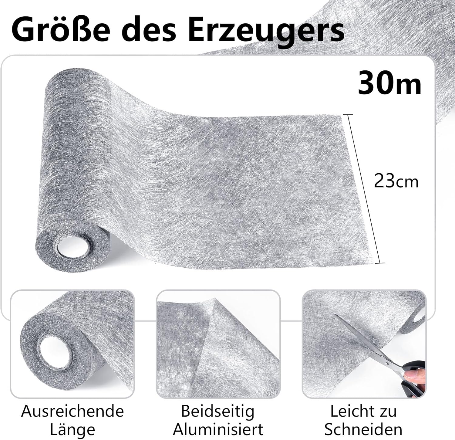 Chemin de table - non-tissé réutilisable 23x300cm - 150 cœurs argenté