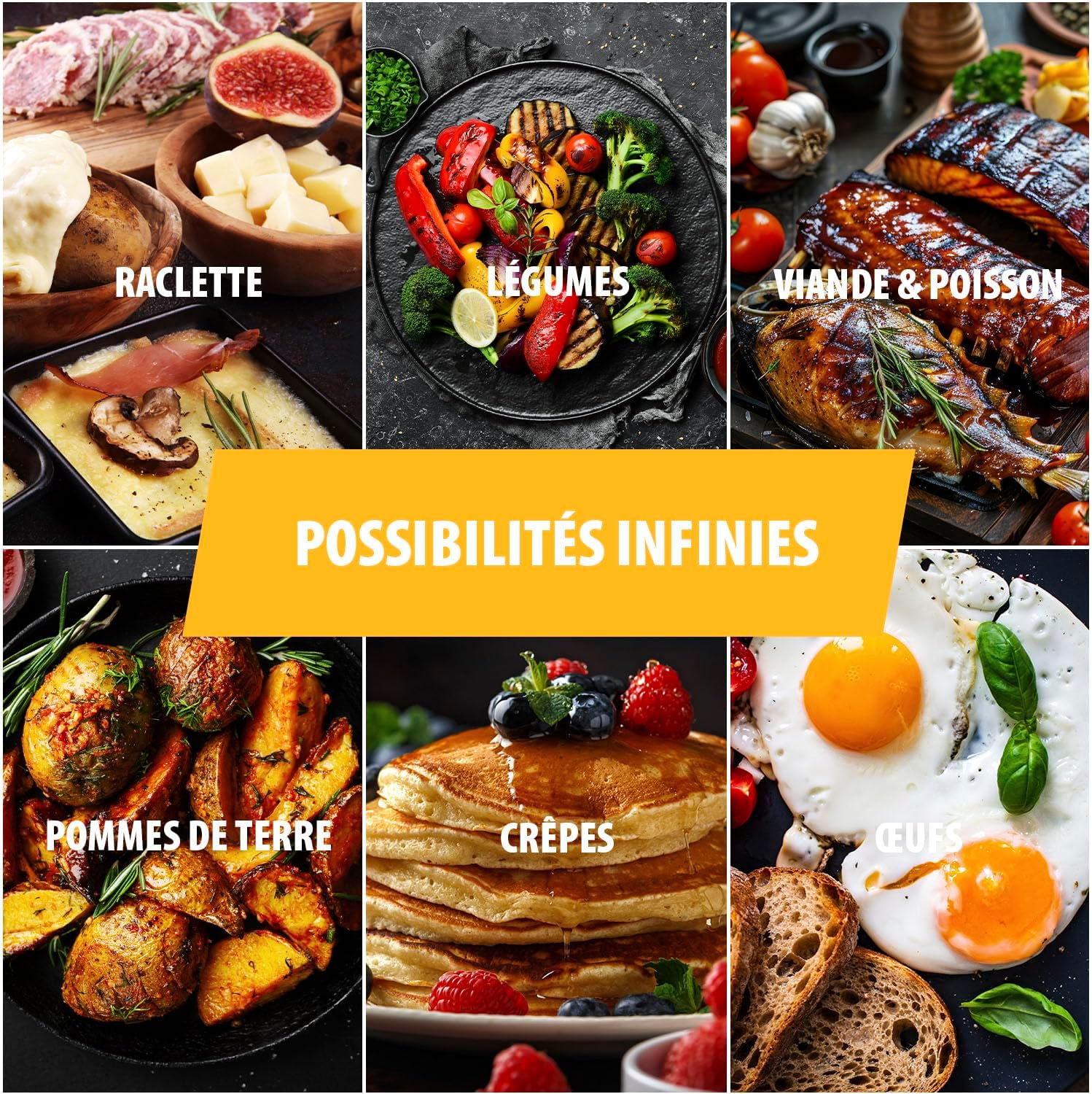 Tristar - Raclette RA-2998 - Ø29cm - 6 poêlons, crêpe, grill, 800W