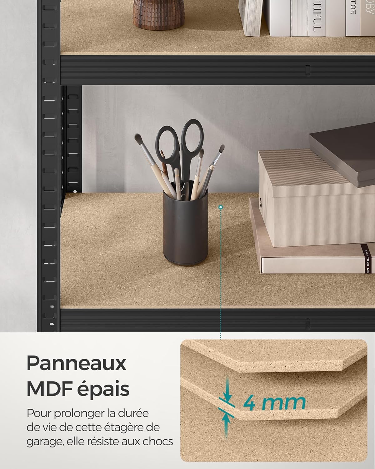 SONGMICS - étagères industrielles 90x40x180 cm, 5 niveaux, 875kg, GLR040B02