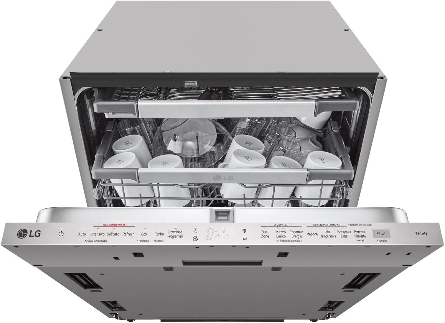 LG - Lave-vaisselle encastrable 14 couverts, inox, silencieux, DB475TXS