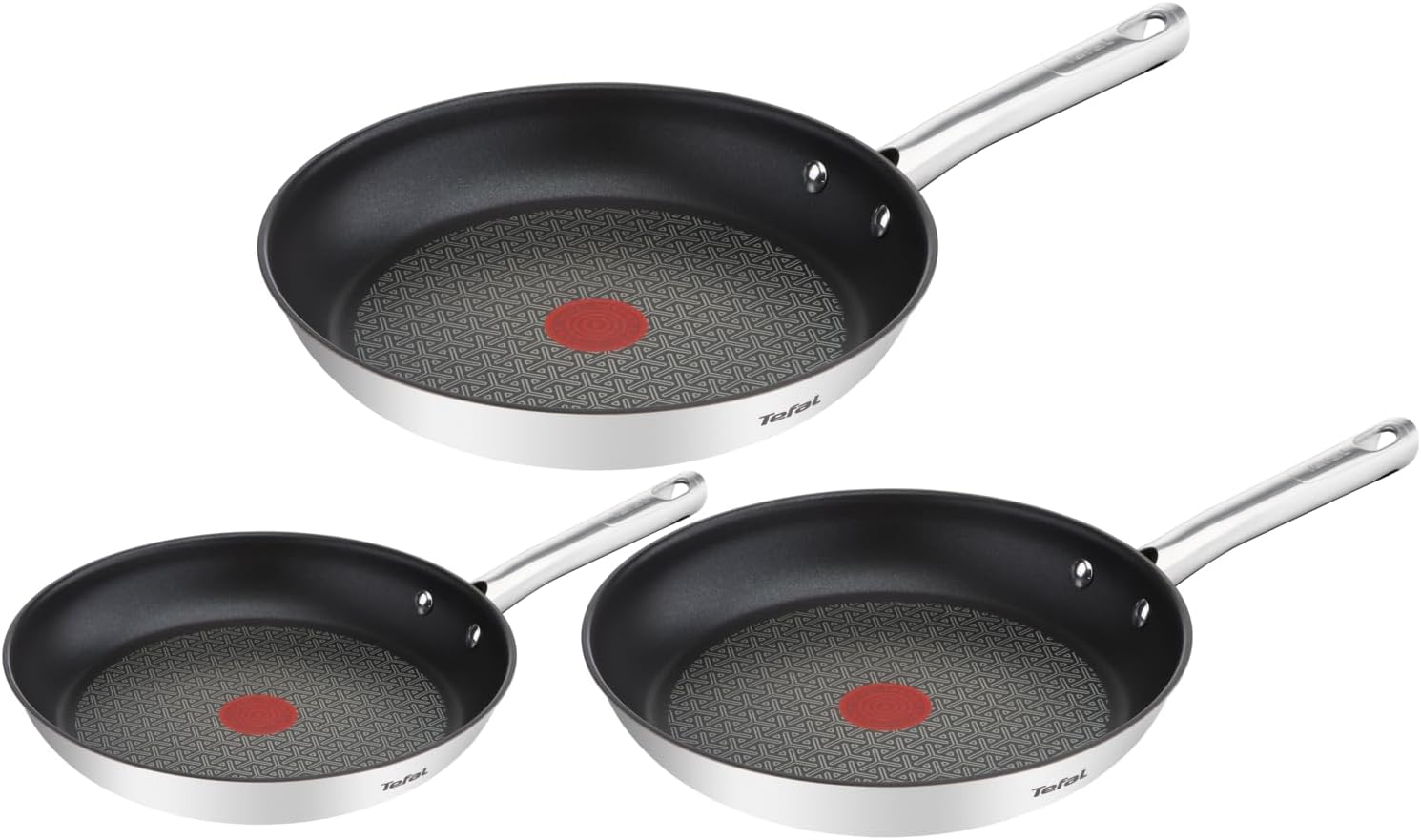 Tefal - Duetto série - 20/24/28 cm - inox, induction, Thermo-Spot, A704S363