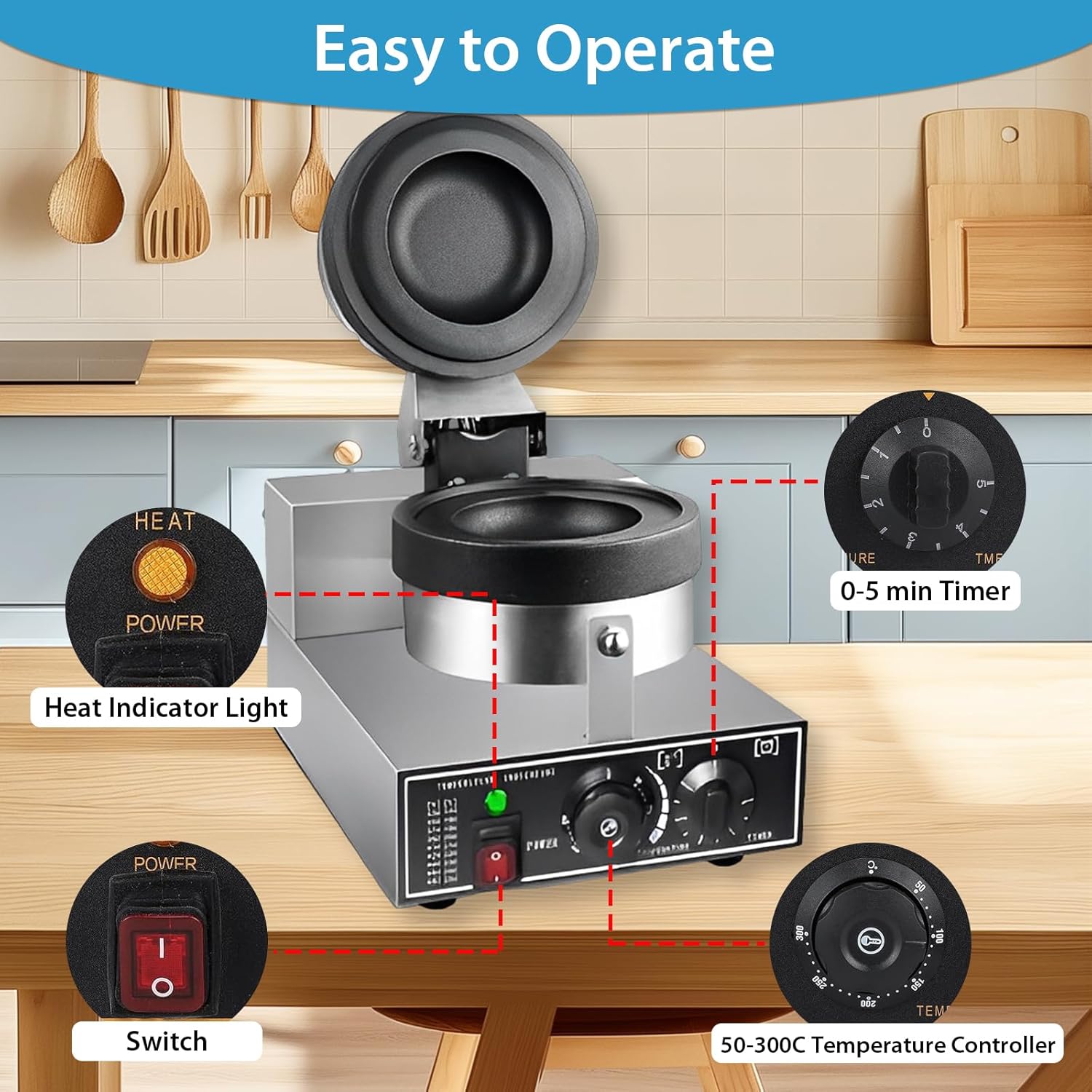 Machine à Burger - presse panini, 50-300°C, minuterie 5min, antiadhésif