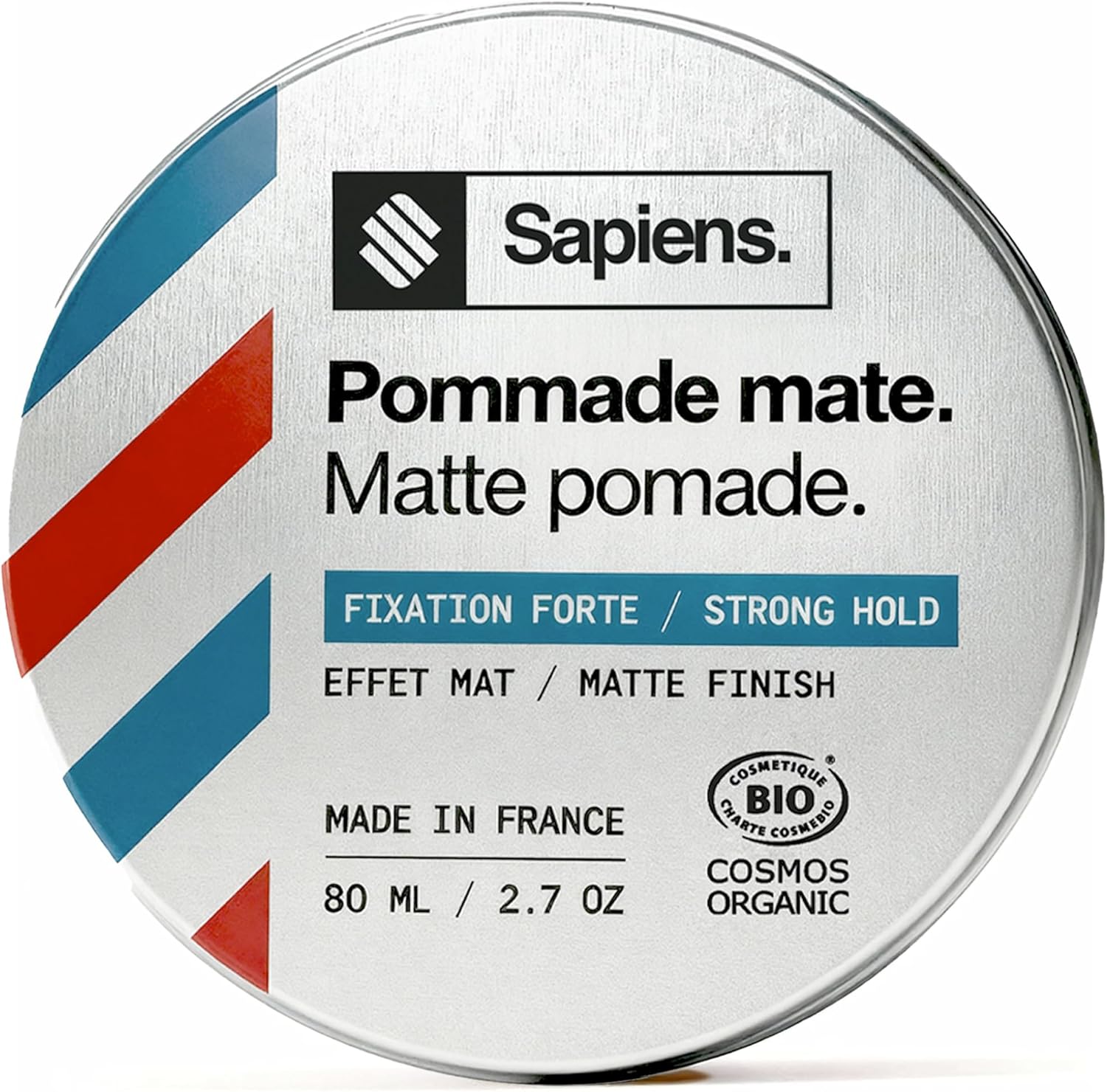 Sapiens - pommade coiffante Bio 80ml - effet mat fixation medium