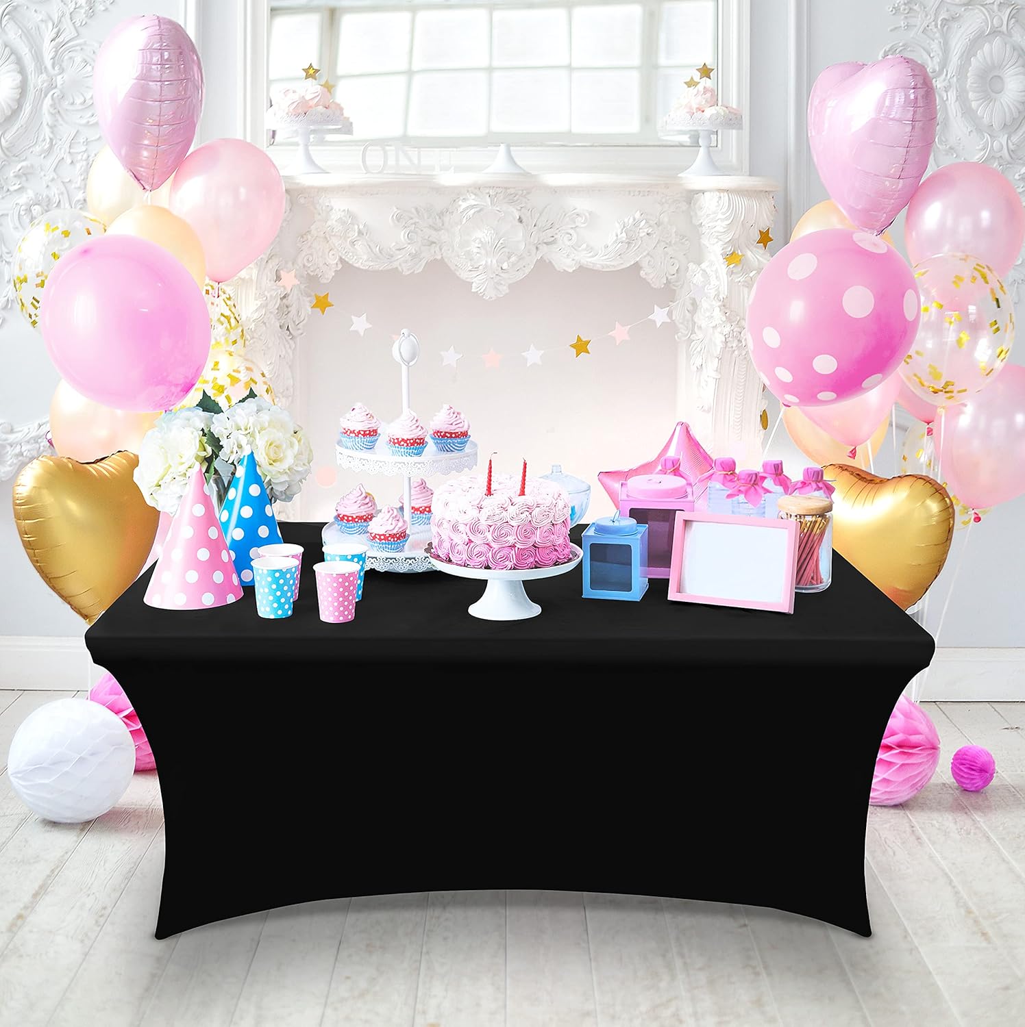 Utopia Kitchen - nappe extensible - 244 cm - polyester spandex, lavable, infroissable, lot de 2