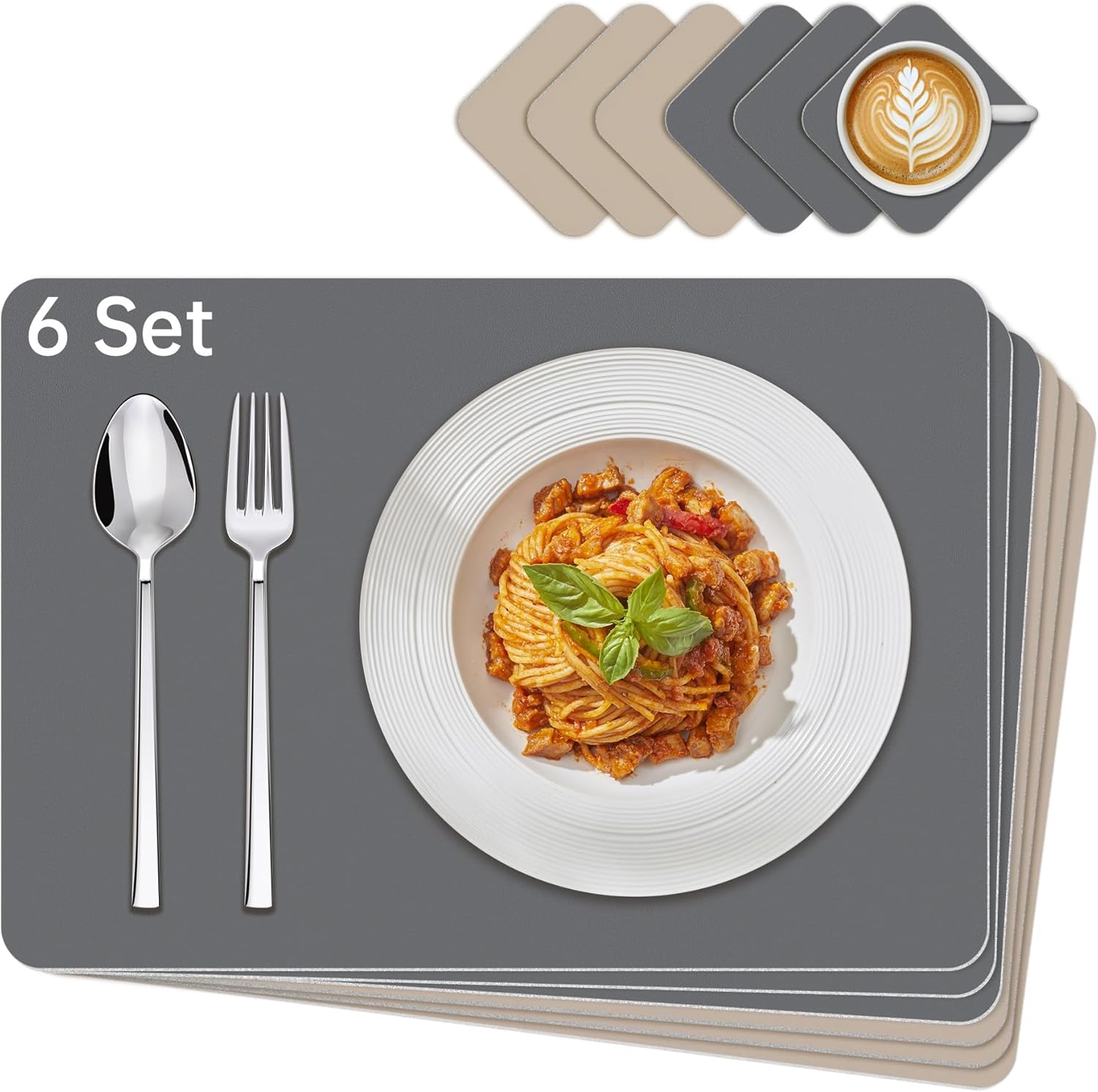 KitchenBoss - Set de Table Double Face - 43x30cm - Lavable, antidérapant, résistant à la chaleur