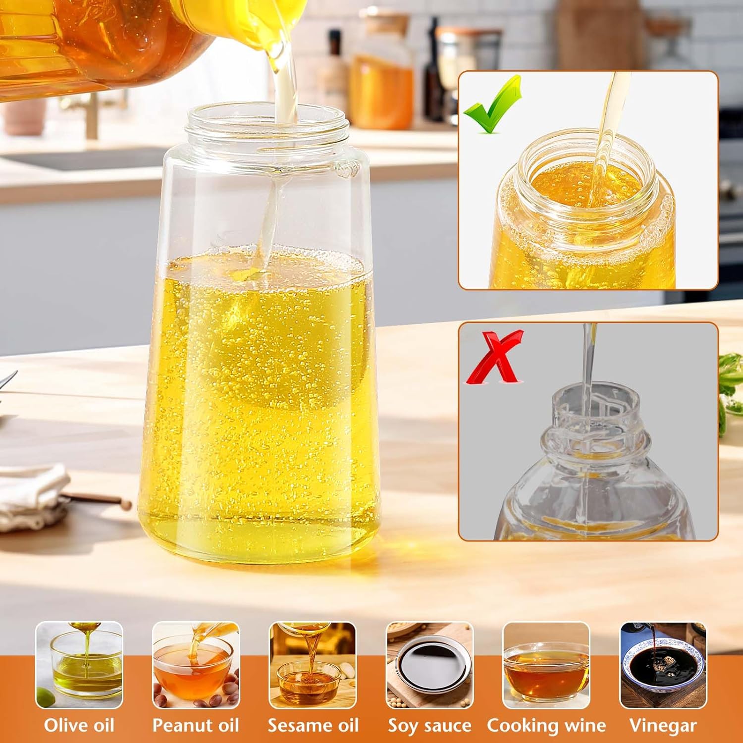 Pulvérisateur huile cuisine 470ml, 2 en 1, blanc, multifonction