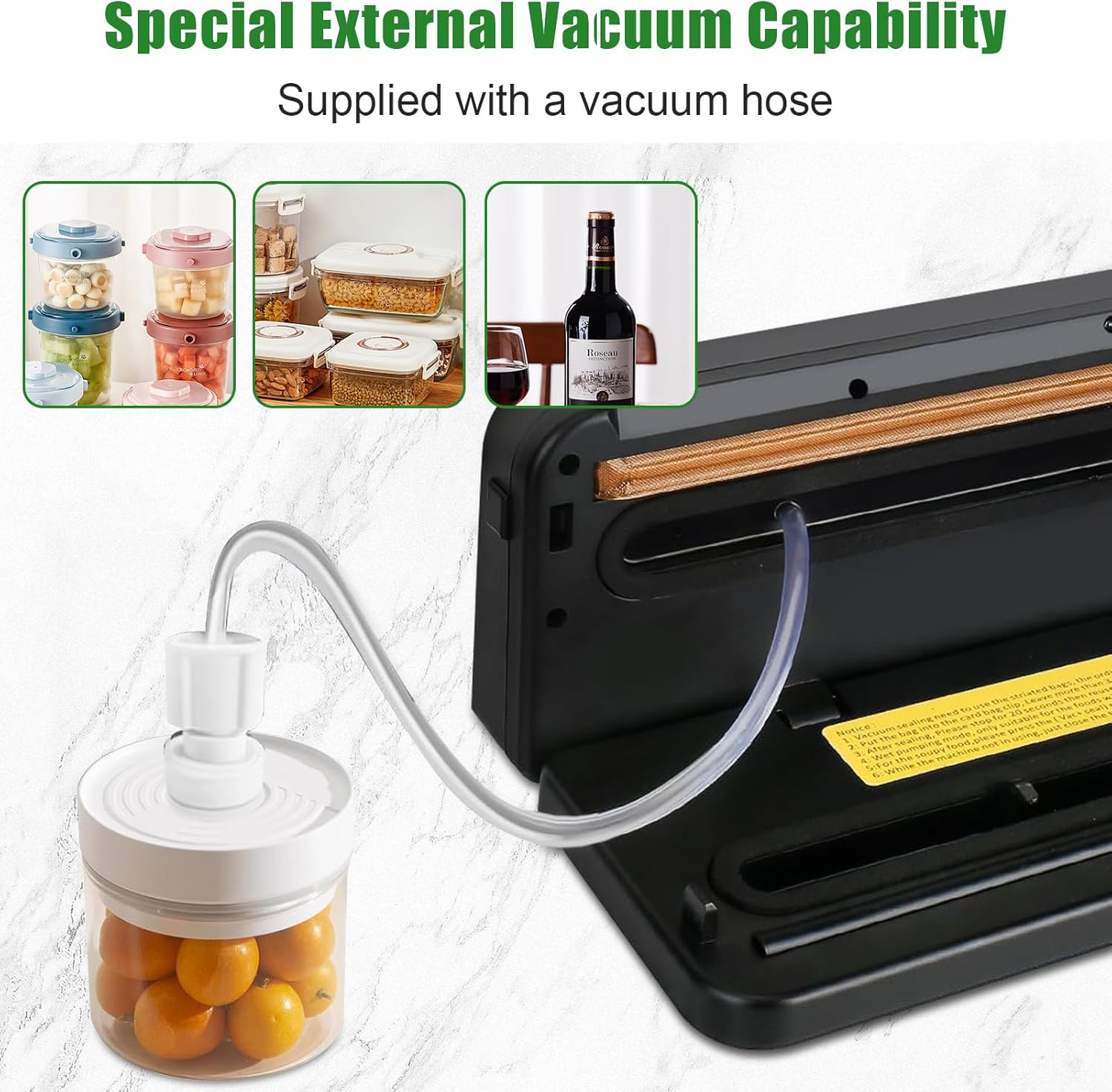 Machine Sous Vide Alimentaire - 6 en 1, pro, 20 sacs, tube, secs/humides