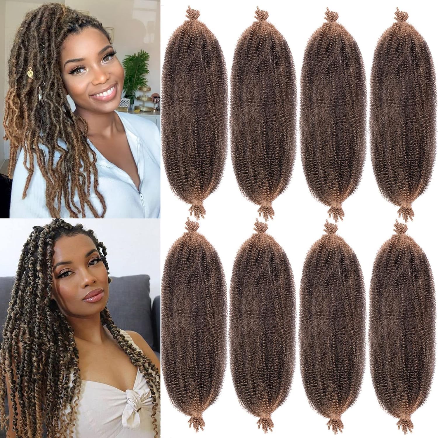 Xtrend - Springy Afro Twist - 16 pouces - 8 packs, cheveux pré-séparés, synthétique, extension crochet, T27#