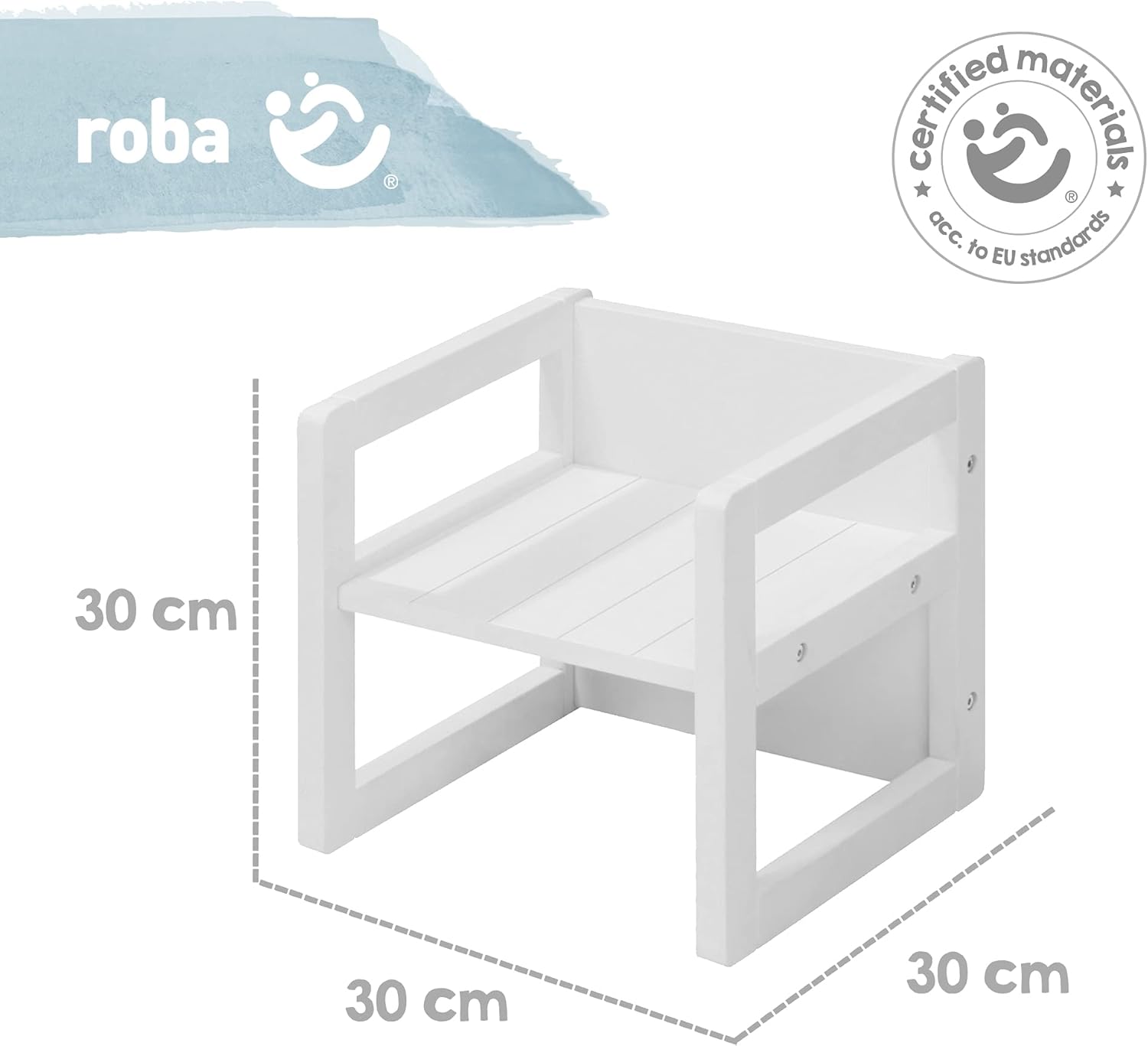 roba - Chaise enfant réversible 3 hauteurs - 30x30 cm - 60 kg max