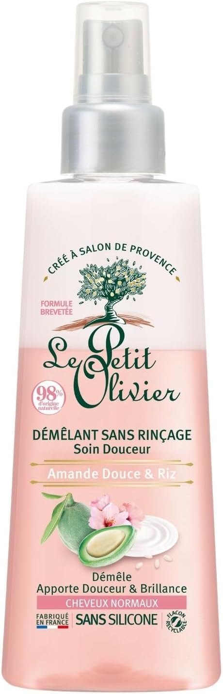 Le Petit Olivier - Spray démêlant soins douceur - 150ml - Amande douce, crème de riz, sans silicone, cheveux normaux