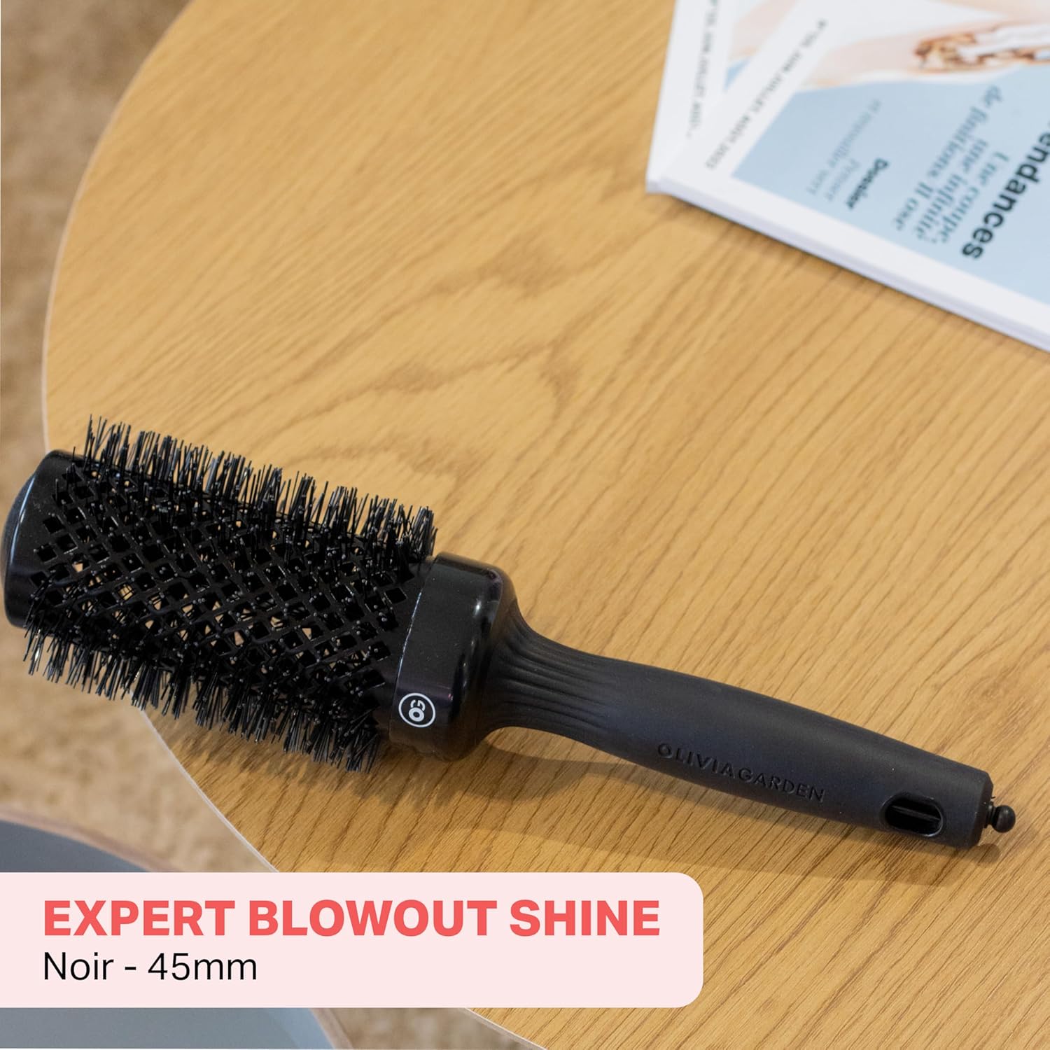 Olivia Garden – Expert Blowout Shine – Brosse ronde céramique antistatique, brushing brillant et sans frisottis