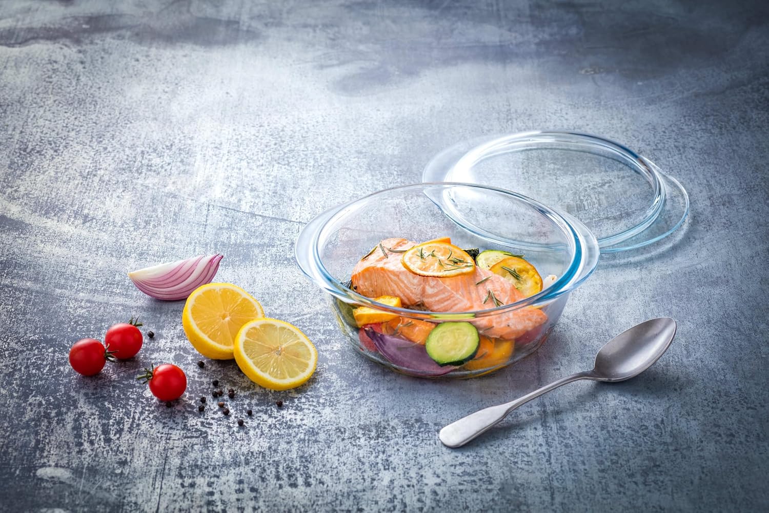 Pyrex - cocotte ronde Classic - 2,1L - verre résistant, four compatible