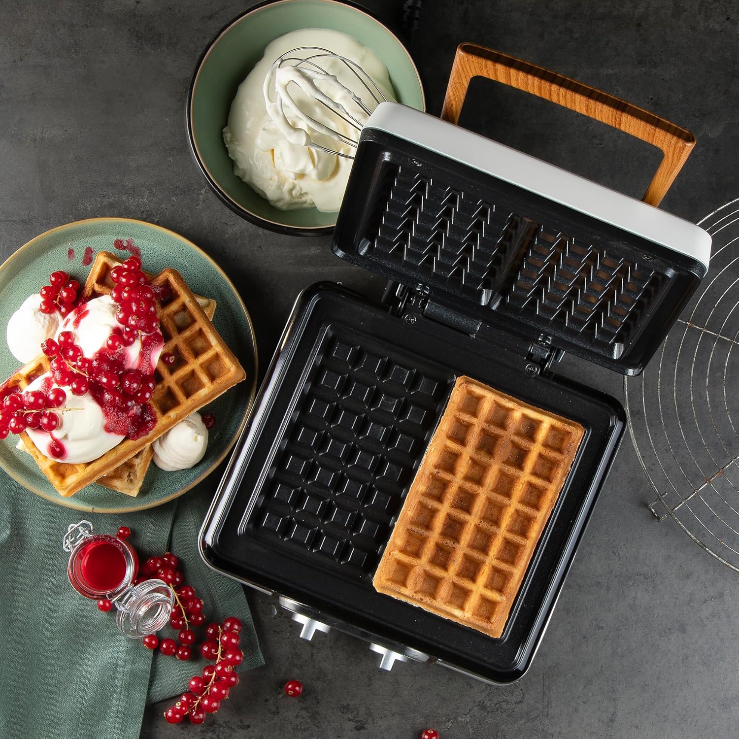 DOMO - Gaufrier XL 2 gaufres, thermostat, timer, PFAS free, 1520W - DO9280W