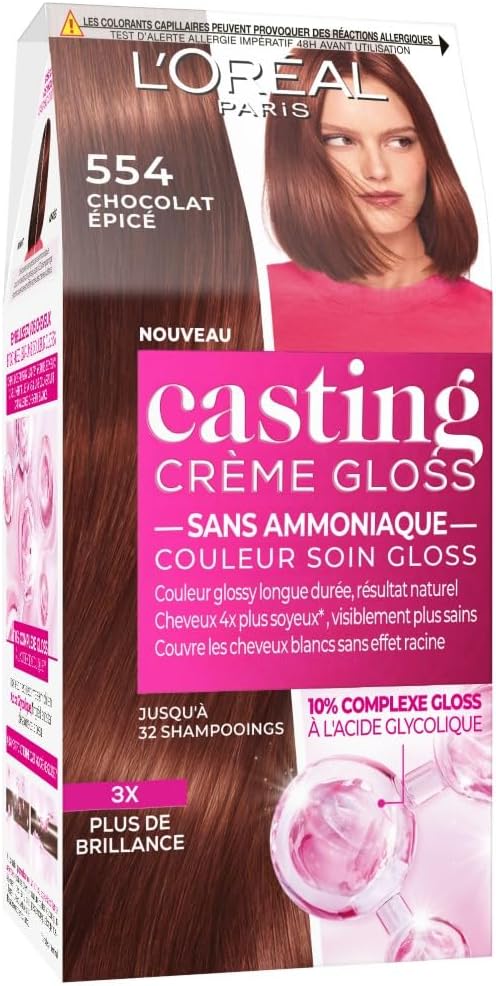 L'Oréal Paris - Casting Crème Gloss - sans ammoniaque - soin couleur ton sur ton - Chocolat Epicé 554