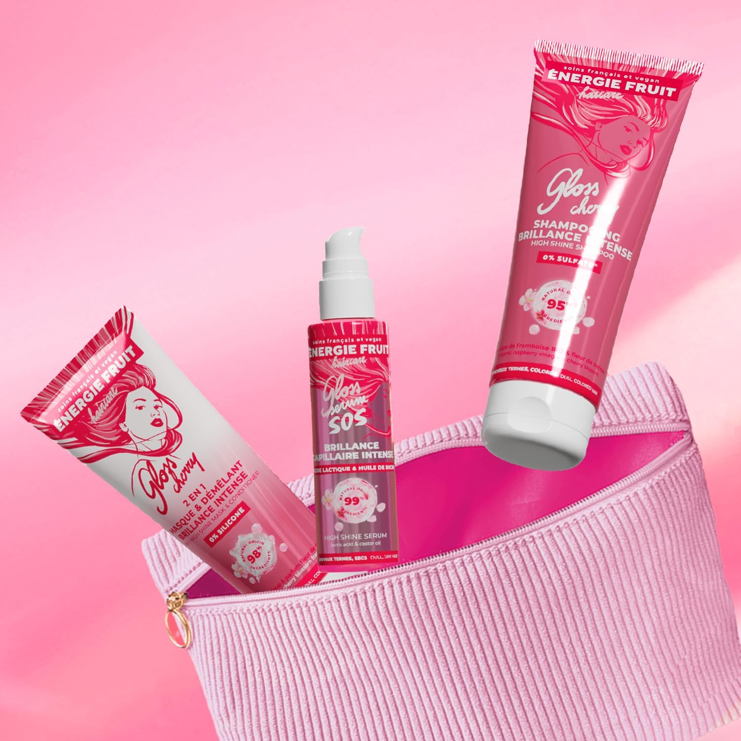 ENERGIE FRUIT - Coffret Routine Gloss - 3 soins cheveux ternes - éclat et brillance intense