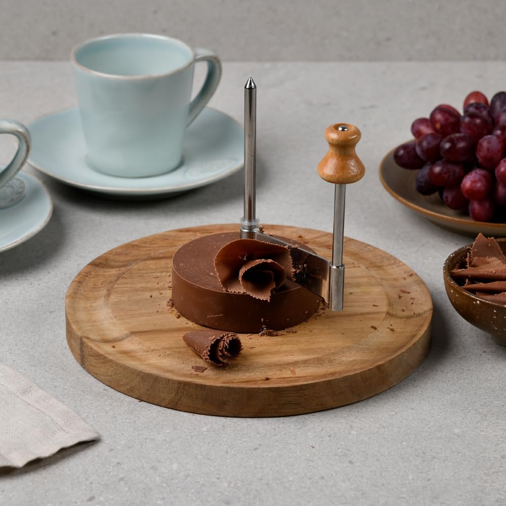 Kesper - trancheuse à fromage, bois d'acacia, 21,7 cm, capot transparent, idéale tête de moine