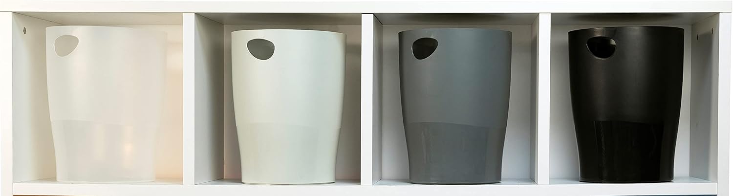 Exacompta - corbeilles à papier Ecobin 15L - 26,3x26,3x33,5cm - lot de 8, poignées, noir 453014D