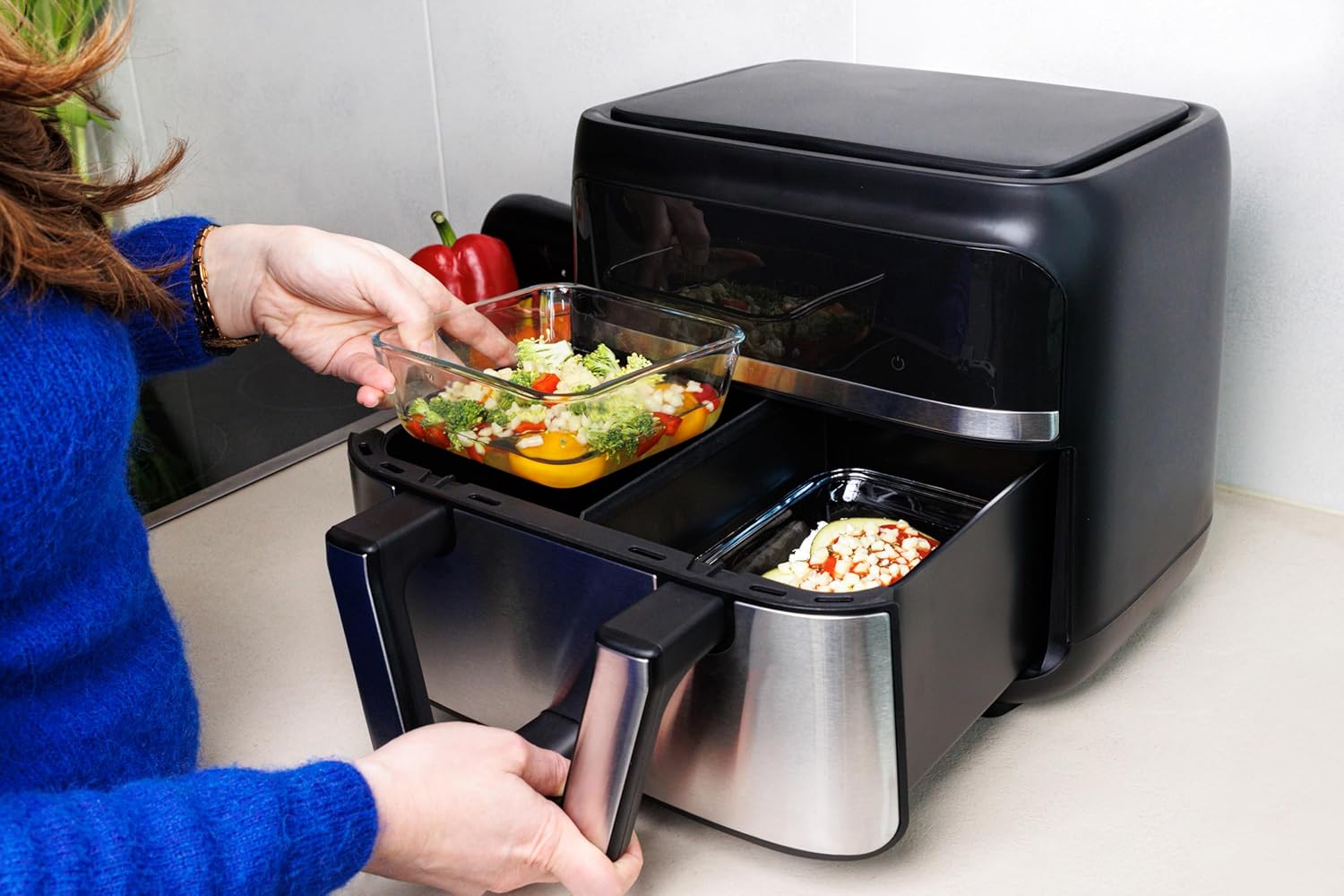 Pyrex - Prepware carré - 20x17cm, verre, 1L, lot de 2