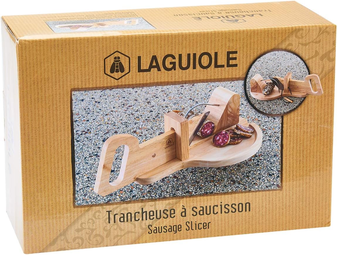 Laguiole - trancheuse à saucisson et charcuterie - plateau bois - compacte et précise