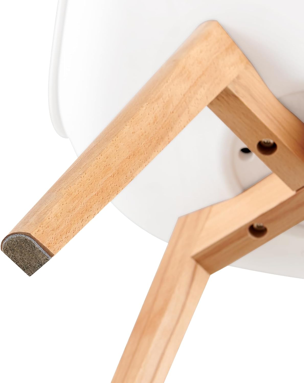 EGGREE - chaise scandinave creusée - bois hêtre, coussin, motif ajouré, blanc