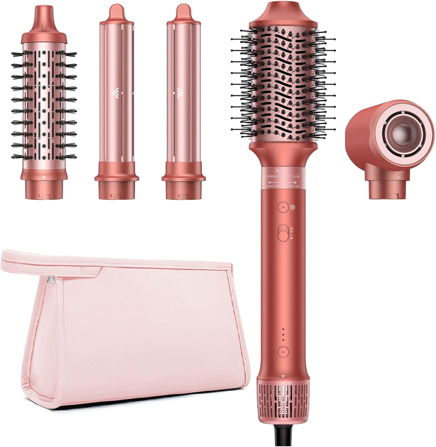 Sèche-cheveux 5 en 1 - air styler, séchage rapide, anti-frisottis, lissage, rangement
