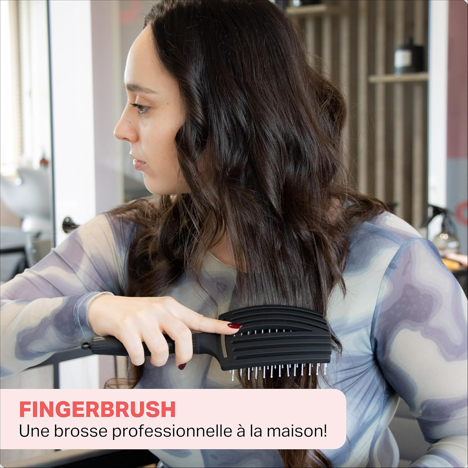 Olivia Garden - Fingerbrush Care Iconic - brosse démêlante sanglier & nylon - brillance et coiffage lisse