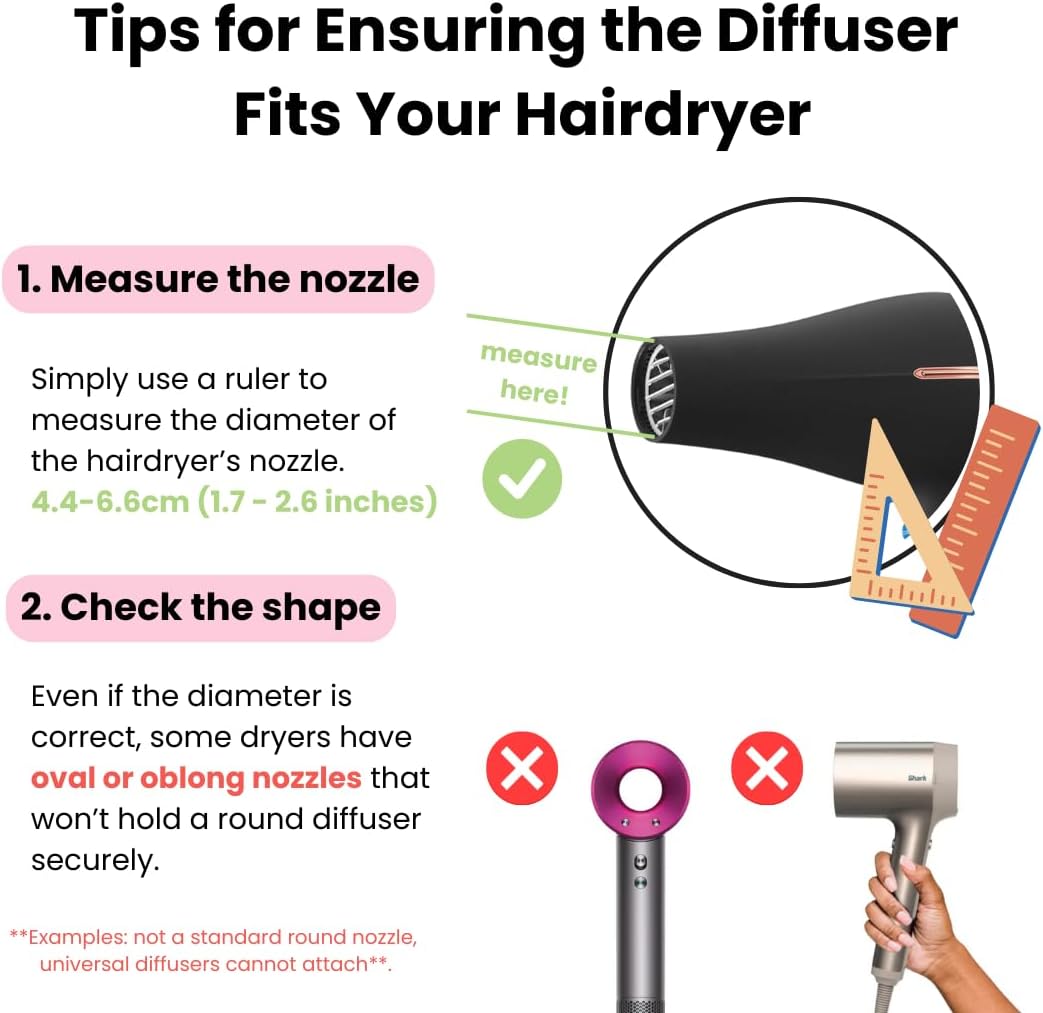 Diffuseur universel cheveux bouclés 4.4-6.6 cm anti-frisottis bleu