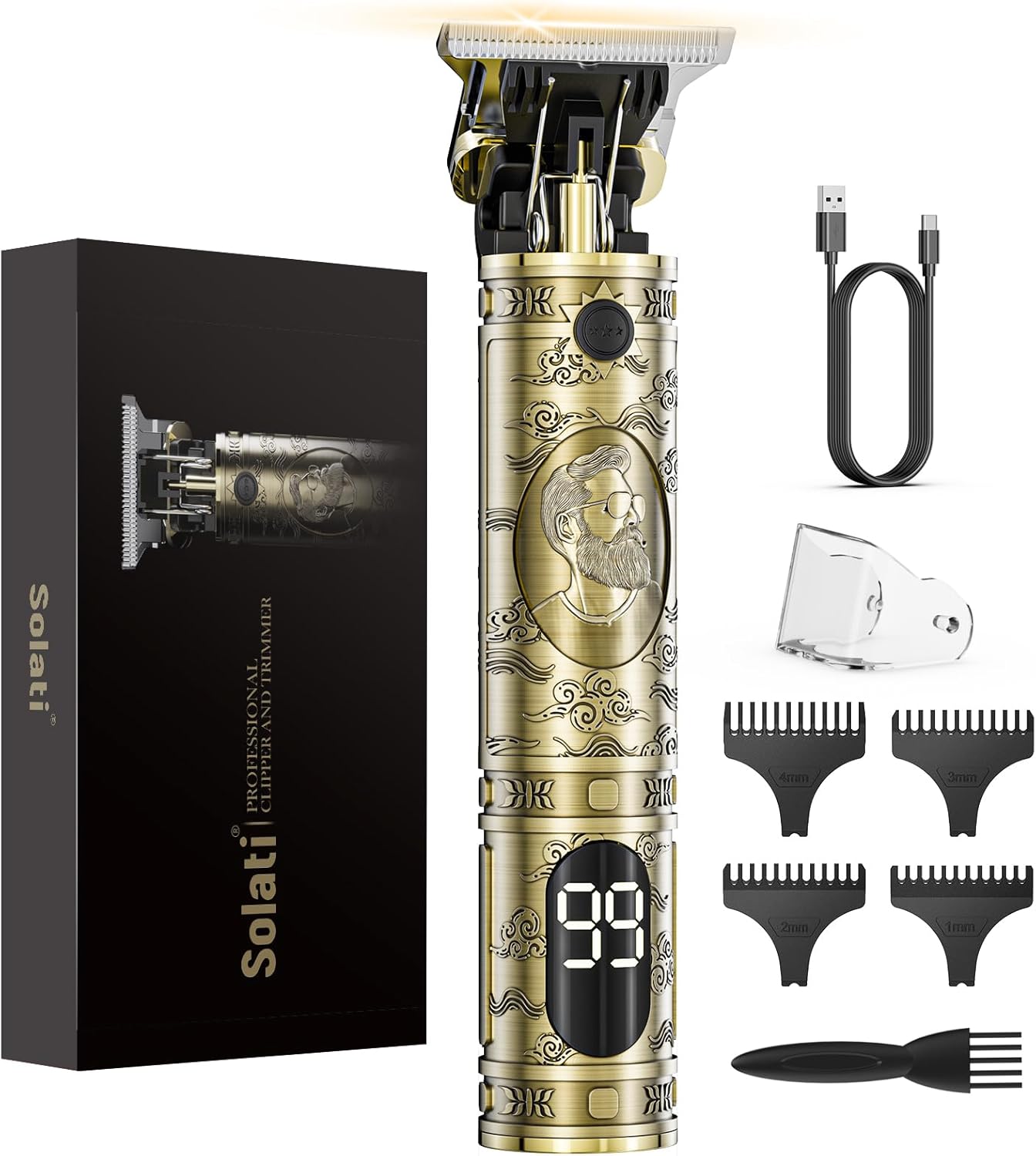 Tondeuse cheveux homme - finition T zéro - LED, coupe précise, rechargeable