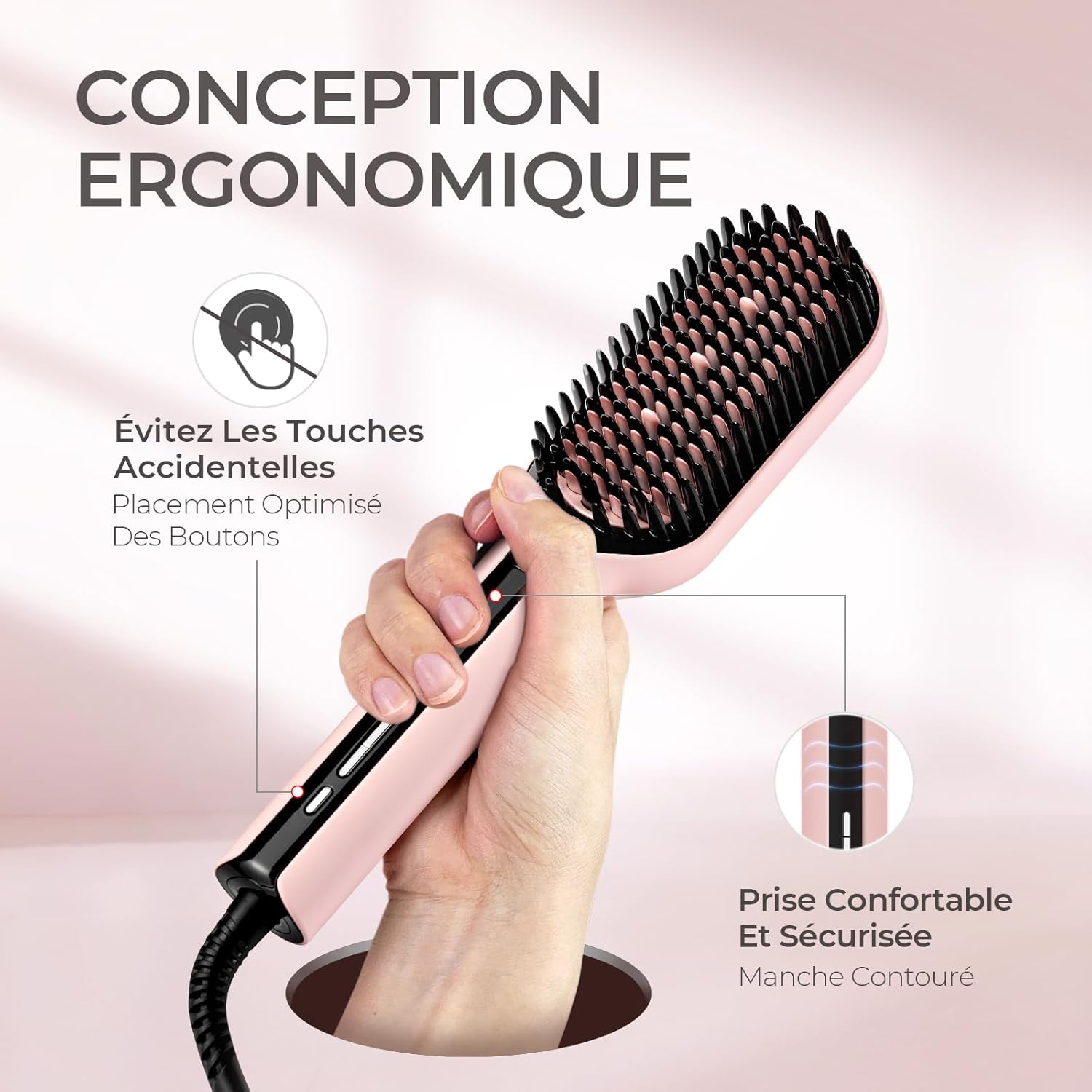 TYMO - Ionic Plus - brosse lissante - 16 températures, écran LCD, double tension