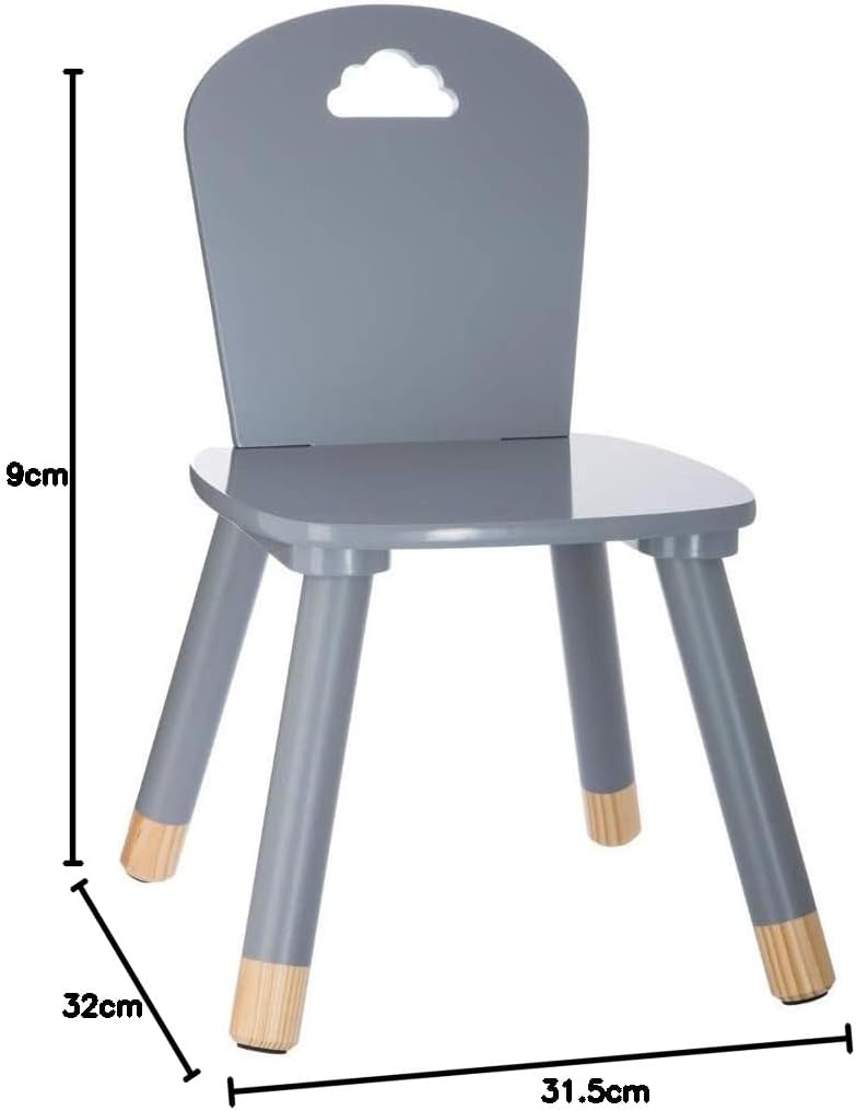 Atmosphera - Chaise Enfant Douceur Grise - compacte - assise confortable