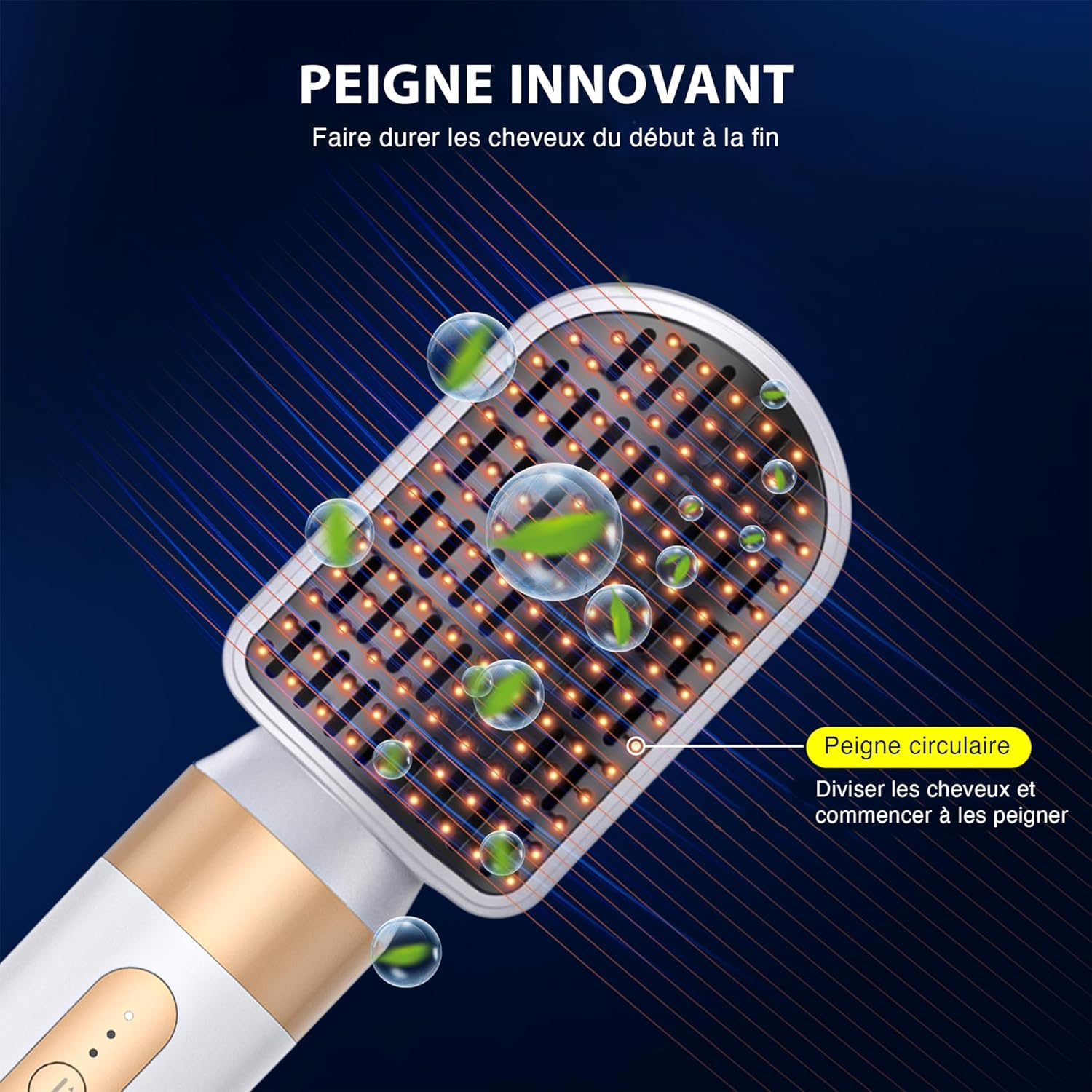 Golden Goods - Airstyler 7-en-1 - 7 accessoires - sèche, lisse, boucle, White/Gold